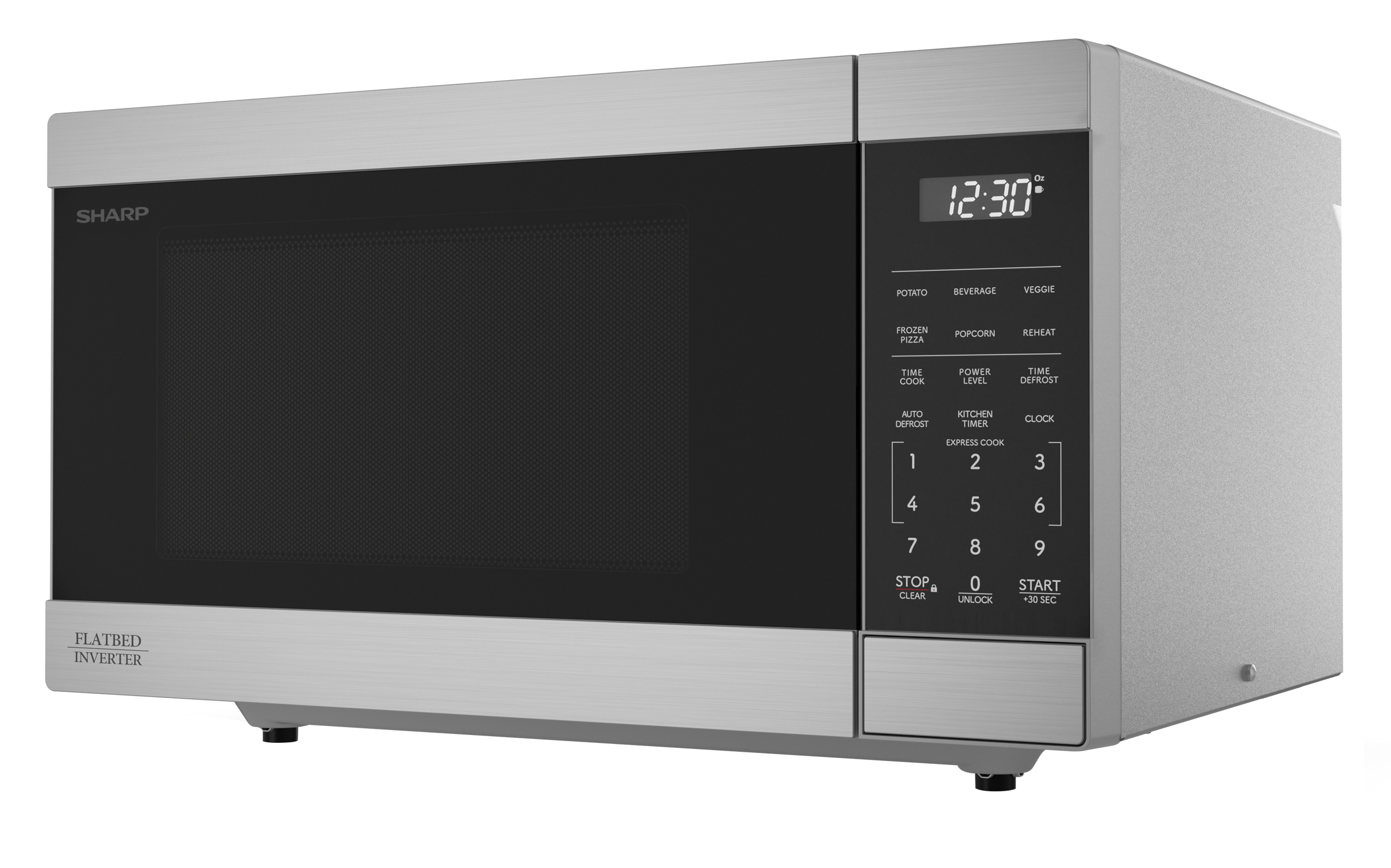 Sharp 1.1 cu. ft. 1100W Flatbed Countertop Microwave Oven with Inverter Technology (SMC1174KS)
