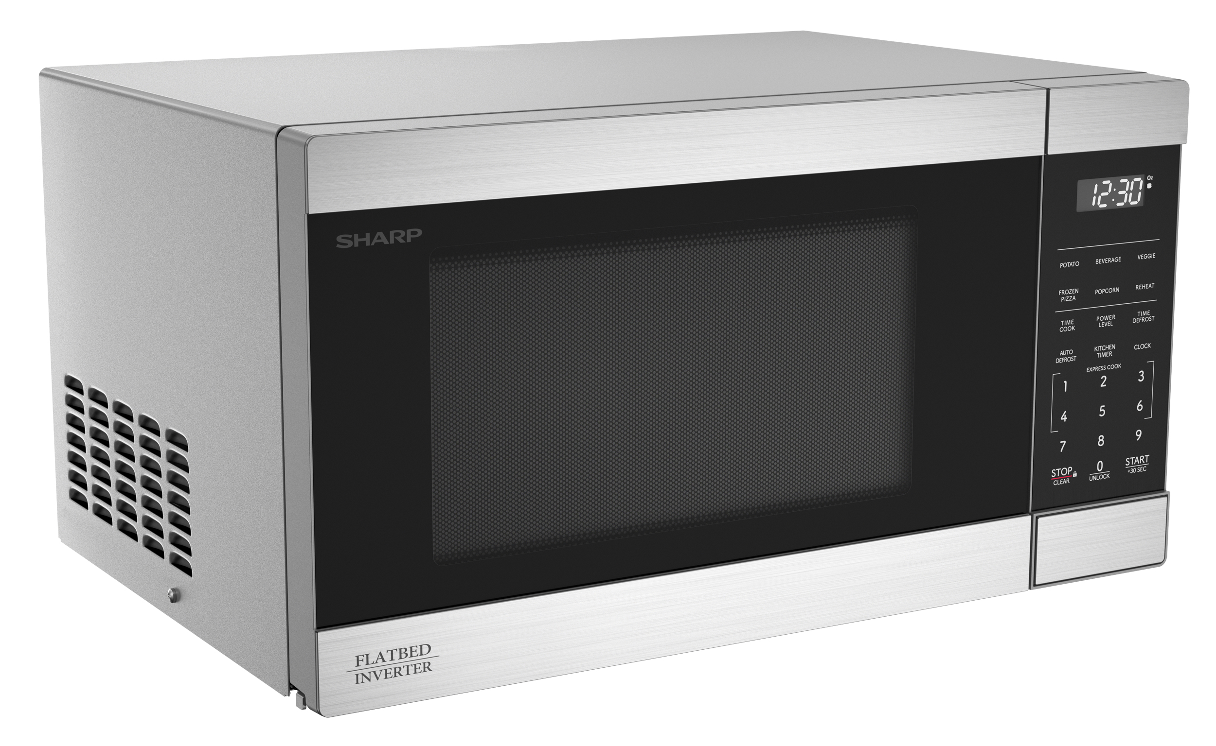 Sharp 1.1 cu. ft. 1100W Flatbed Countertop Microwave Oven with Inverter Technology (SMC1174KS)
