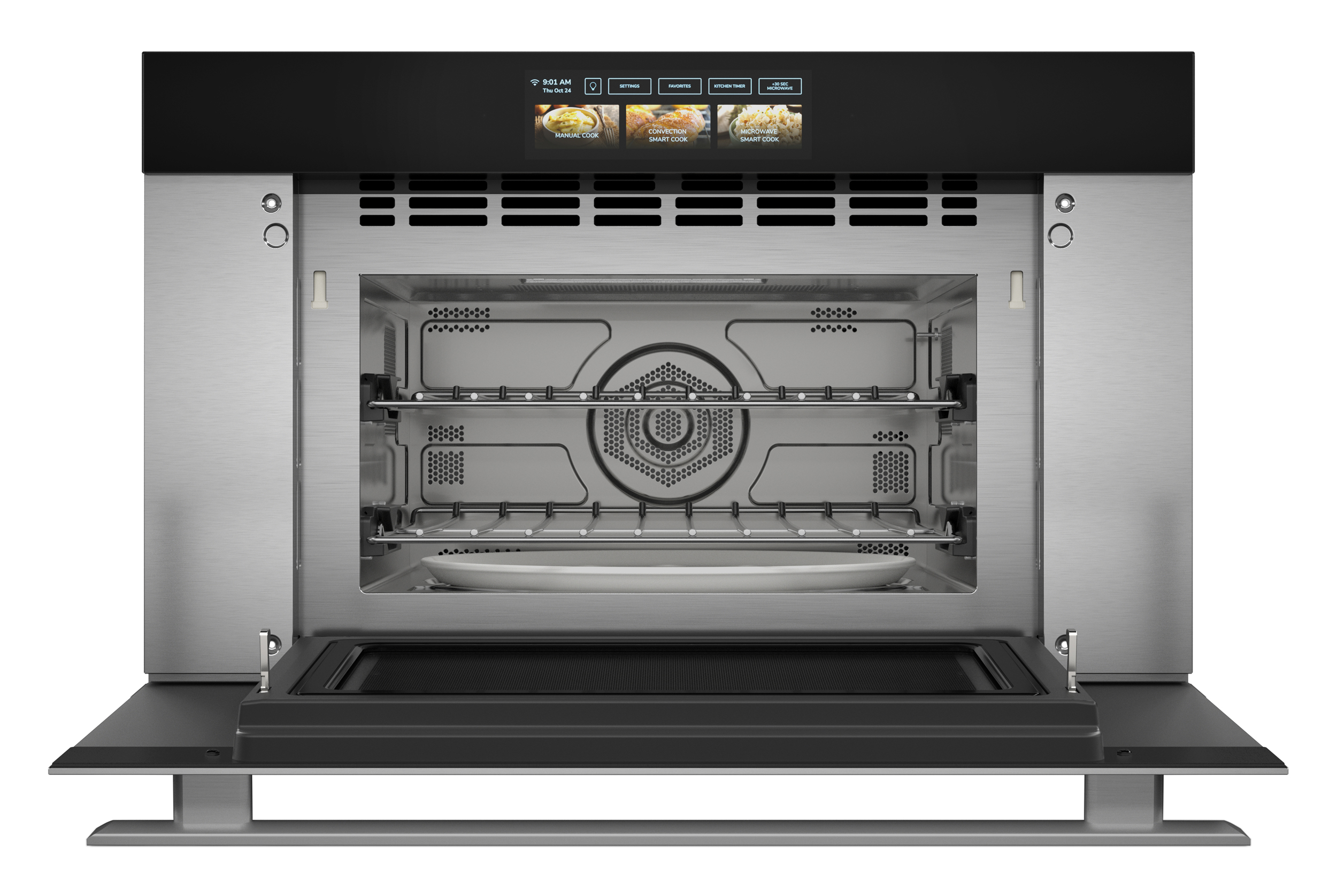 Sharp Celerity™ High-Speed Oven (SWA3099MS) Head on open with racks