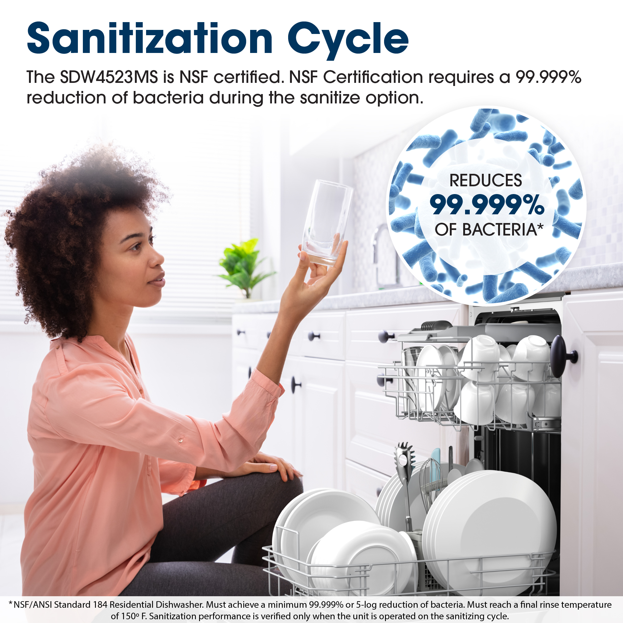 SDW4523MS Dishwasher Sanitization Cycle Infographic