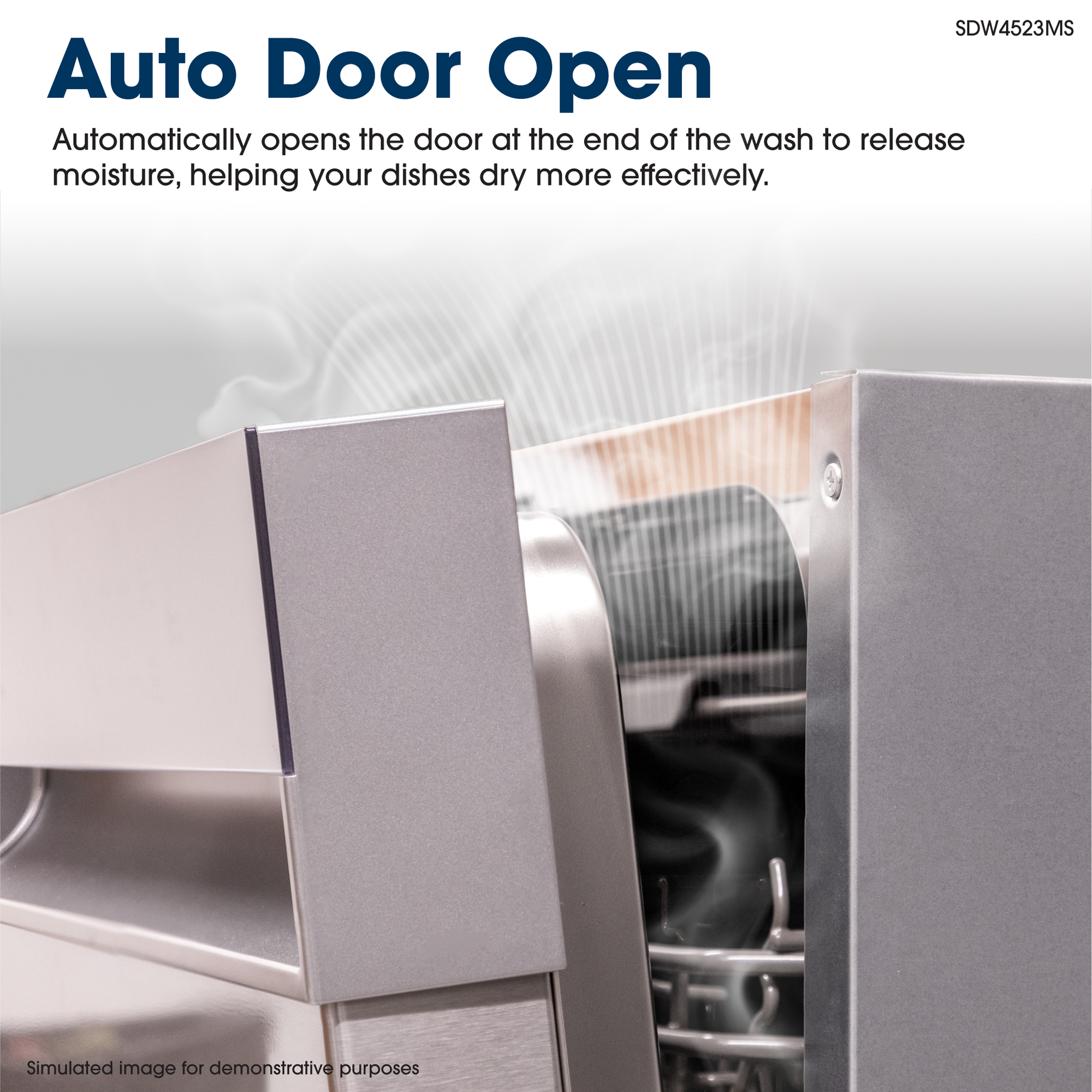 SDW4523MS Dishwasher Auto Door Open Infographic