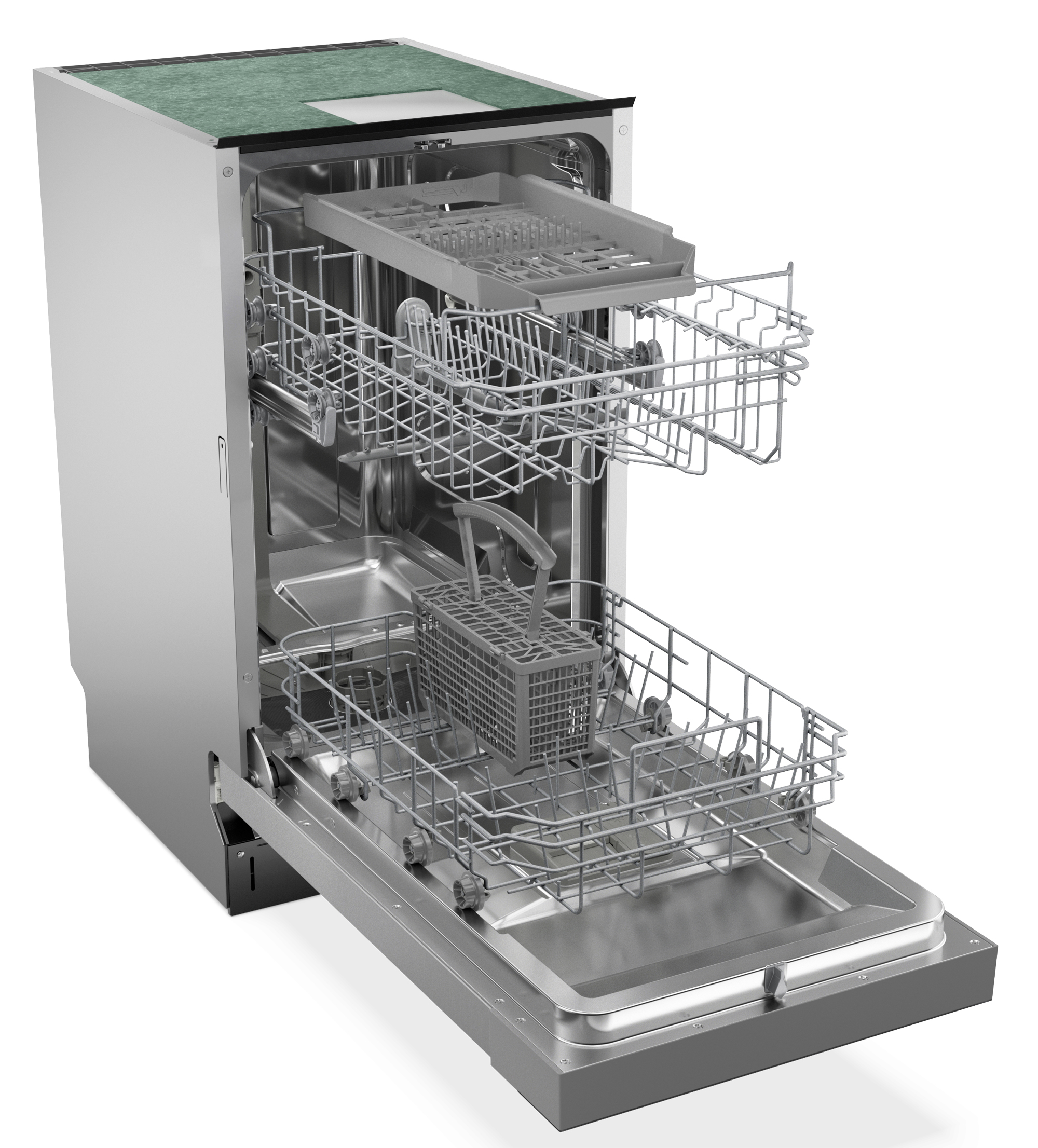 SDW4523MS Dishwasher 3-Quarter-Left Door Open All Racks
