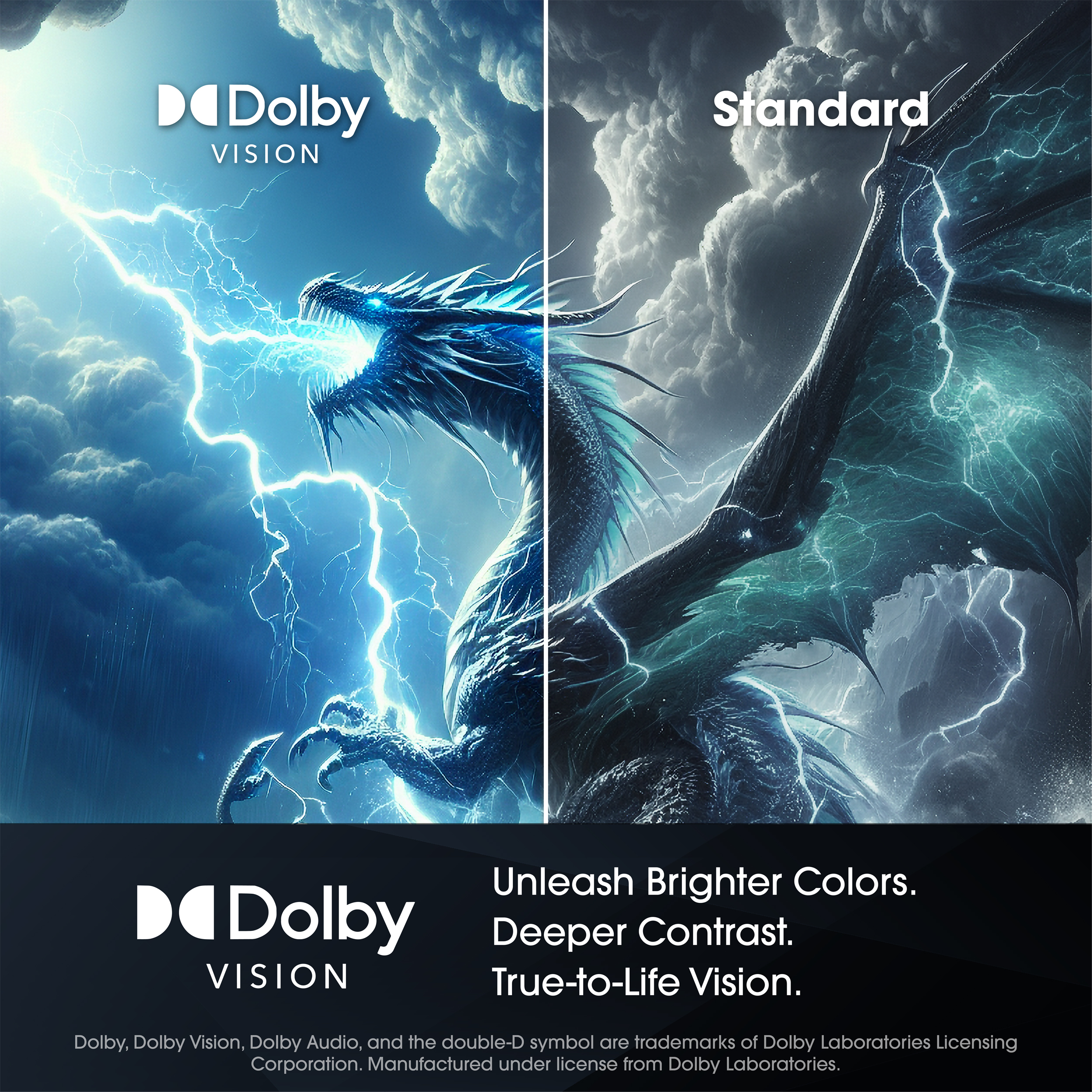 Sharp AQUOS QLED 50” Class (49.5” Diag.) 4K Ultra HD Smart TV (4T-C50HP7050U) Dolby Vision Infographic