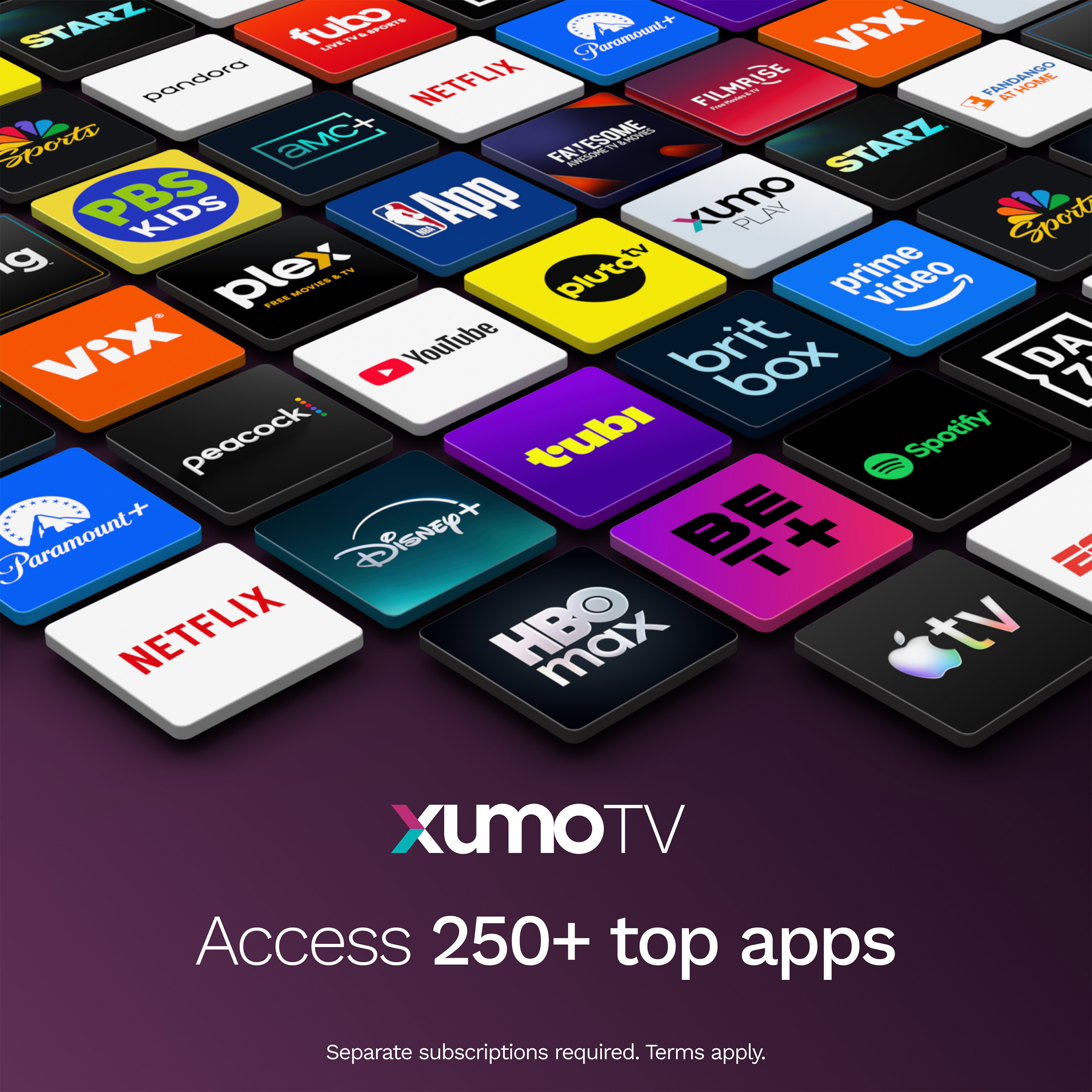 Sharp AQUOS QLED 50” Class (49.5” Diag.) 4K Ultra HD Smart TV (4T-C65HP7050U) Apps Infographic