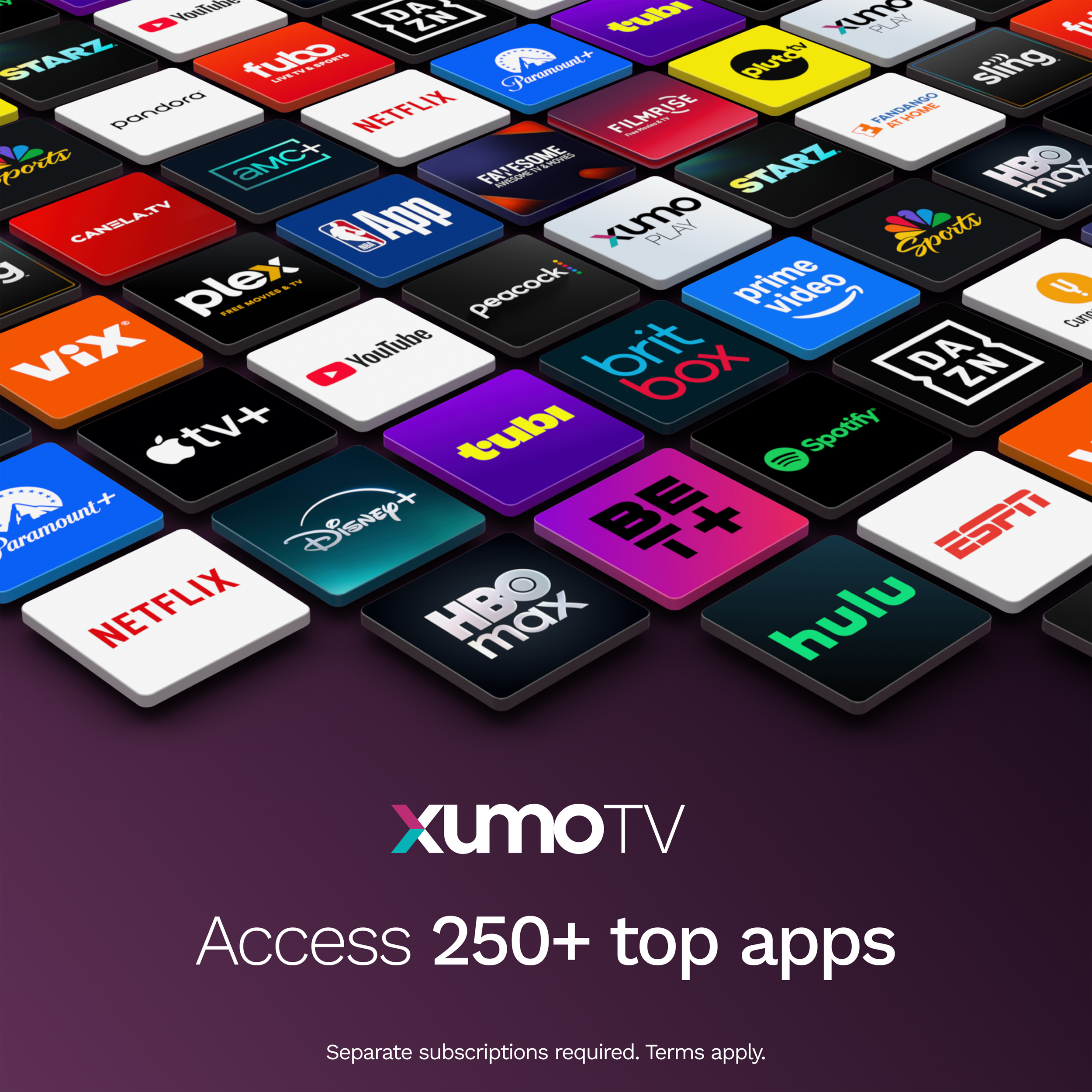 Sharp AQUOS QLED 75” Class (74.5” Diag.) 4K Ultra HD Smart TV (4T-C75HP7050U) Apps Infographic