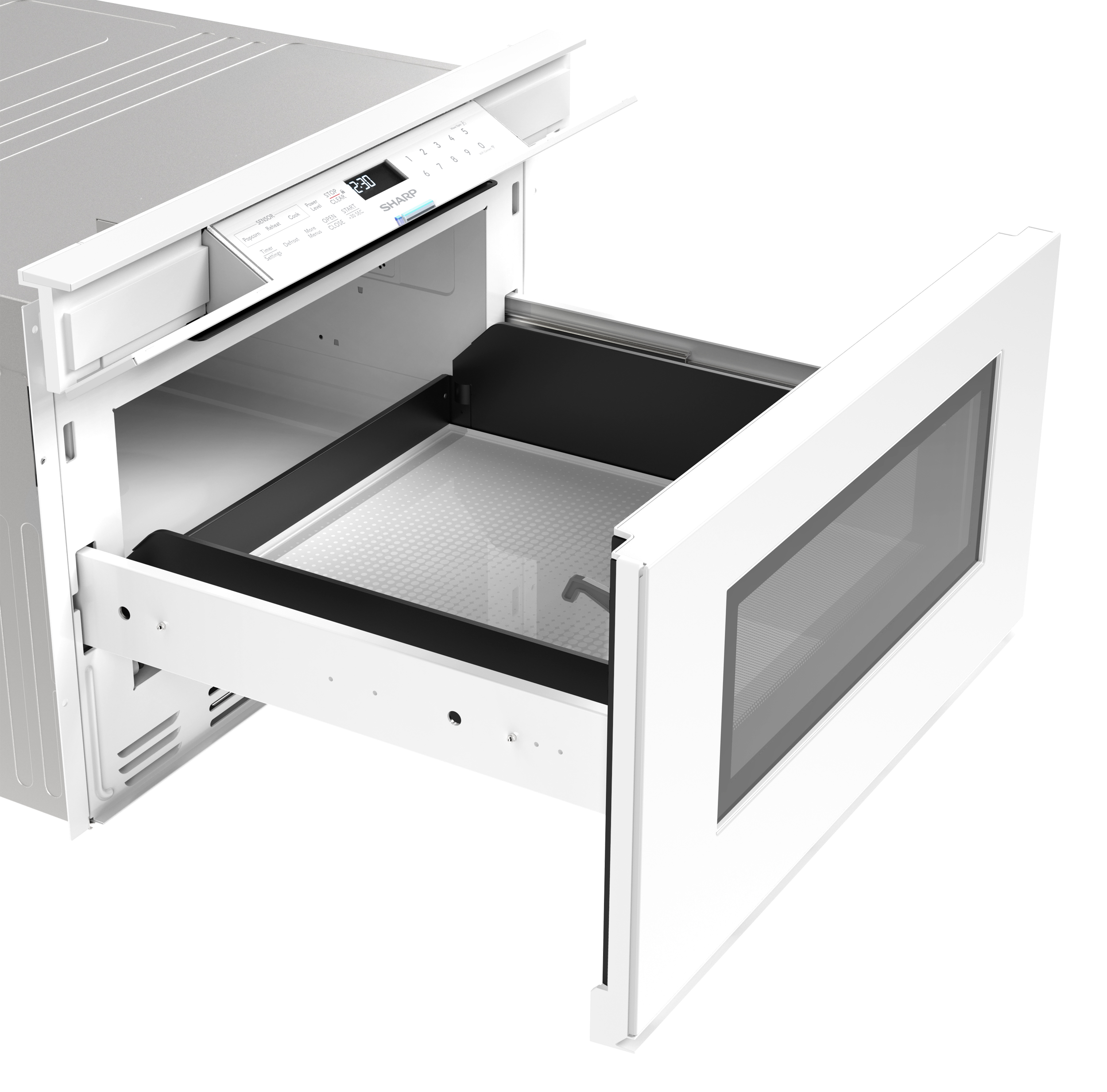 24 in. Smart Microwave Drawer Oven (SMD2479MW) 3 Quarter Left Opened Close Up