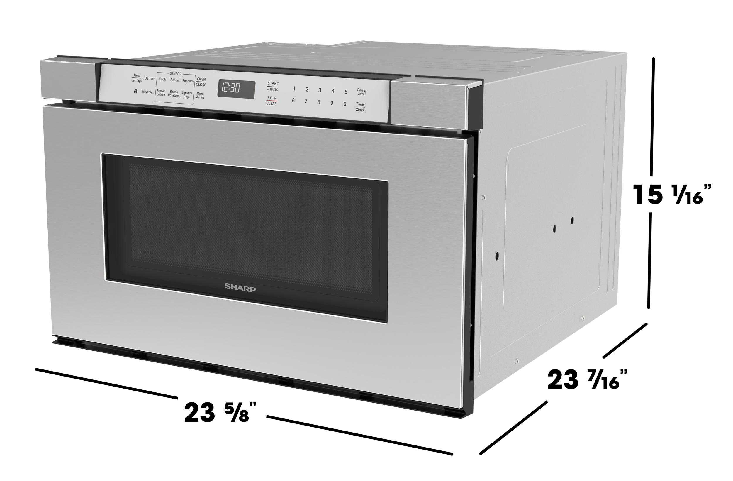 24 in. Built-In Stainless Steel Microwave Drawer Oven (SMD2430MS) dimensions