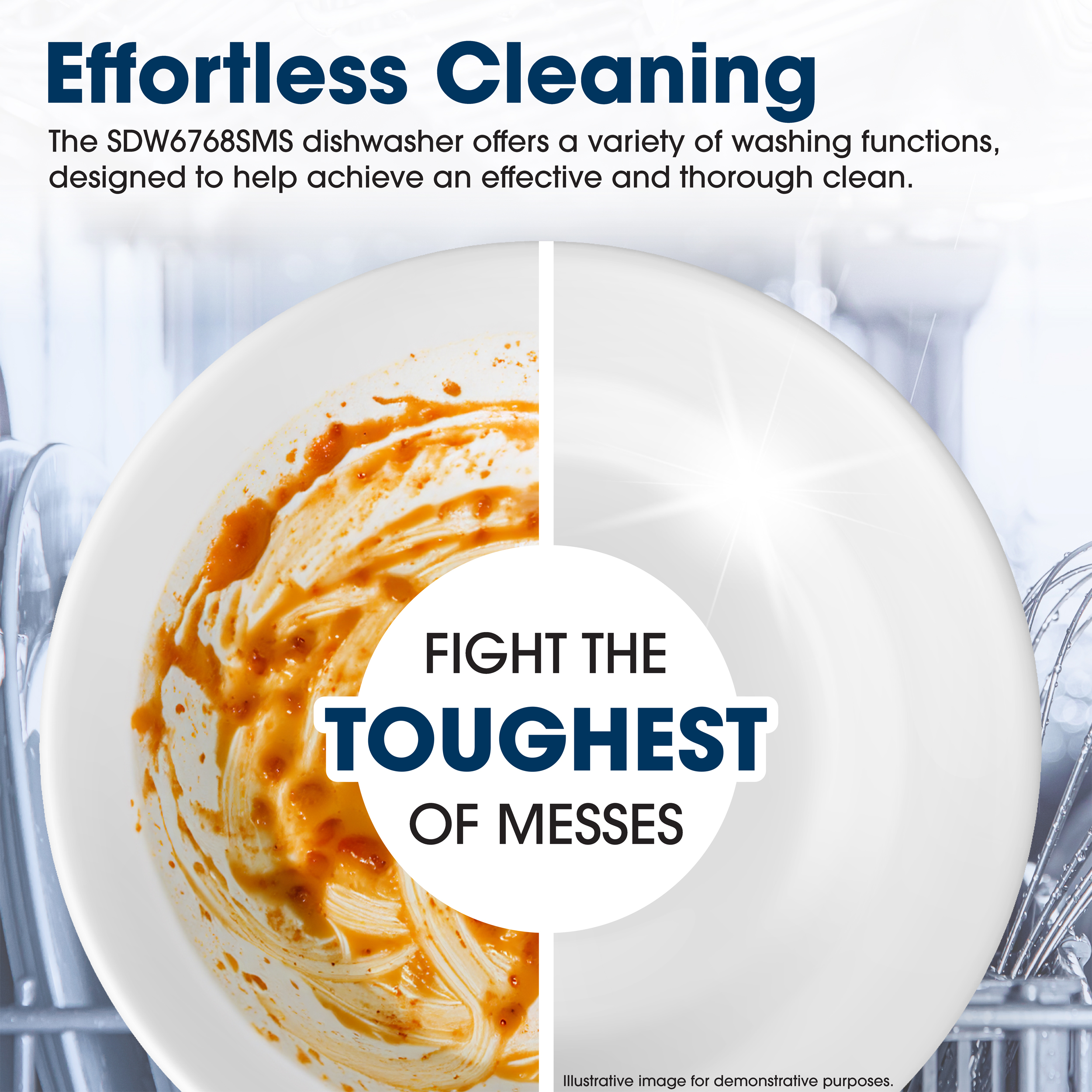 Sharp 24 in. Stainless Steel Dishwasher (SDW6768SMS) Cleaning Infographic