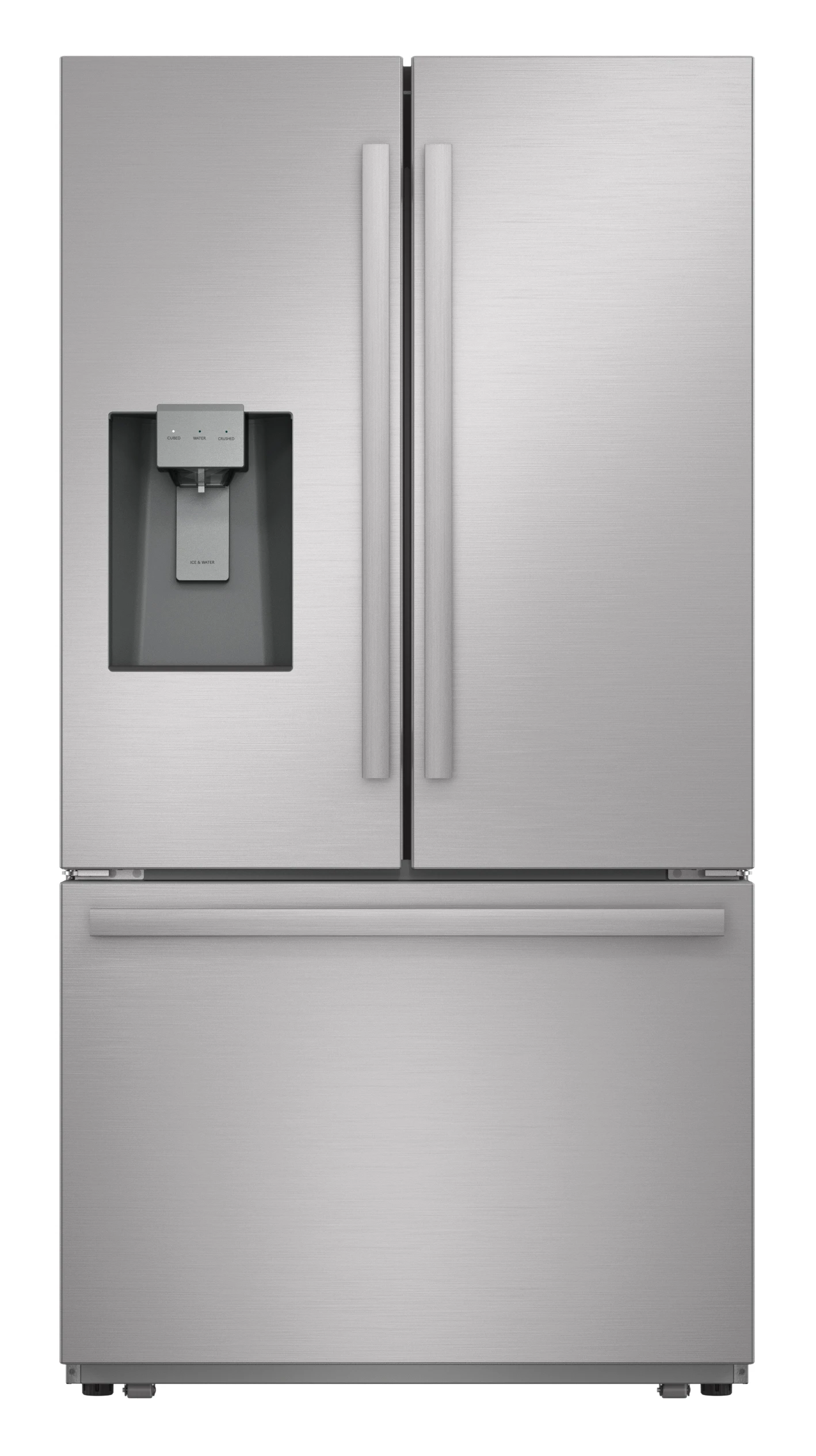 28.9 cu.ft. French 3-Door 36 in. Width Standard Depth Refrigerator with Water Dispenser in Stainless Steel (SJF2955MS) Head On