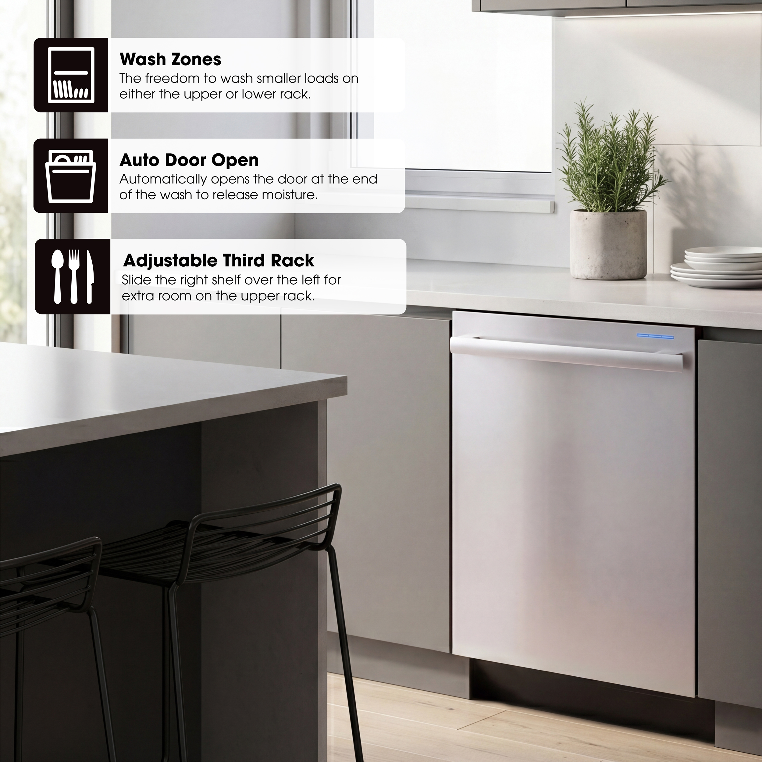 Sharp 24 in. Stainless Steel Dishwasher (SDY6748SNS) General Infographic