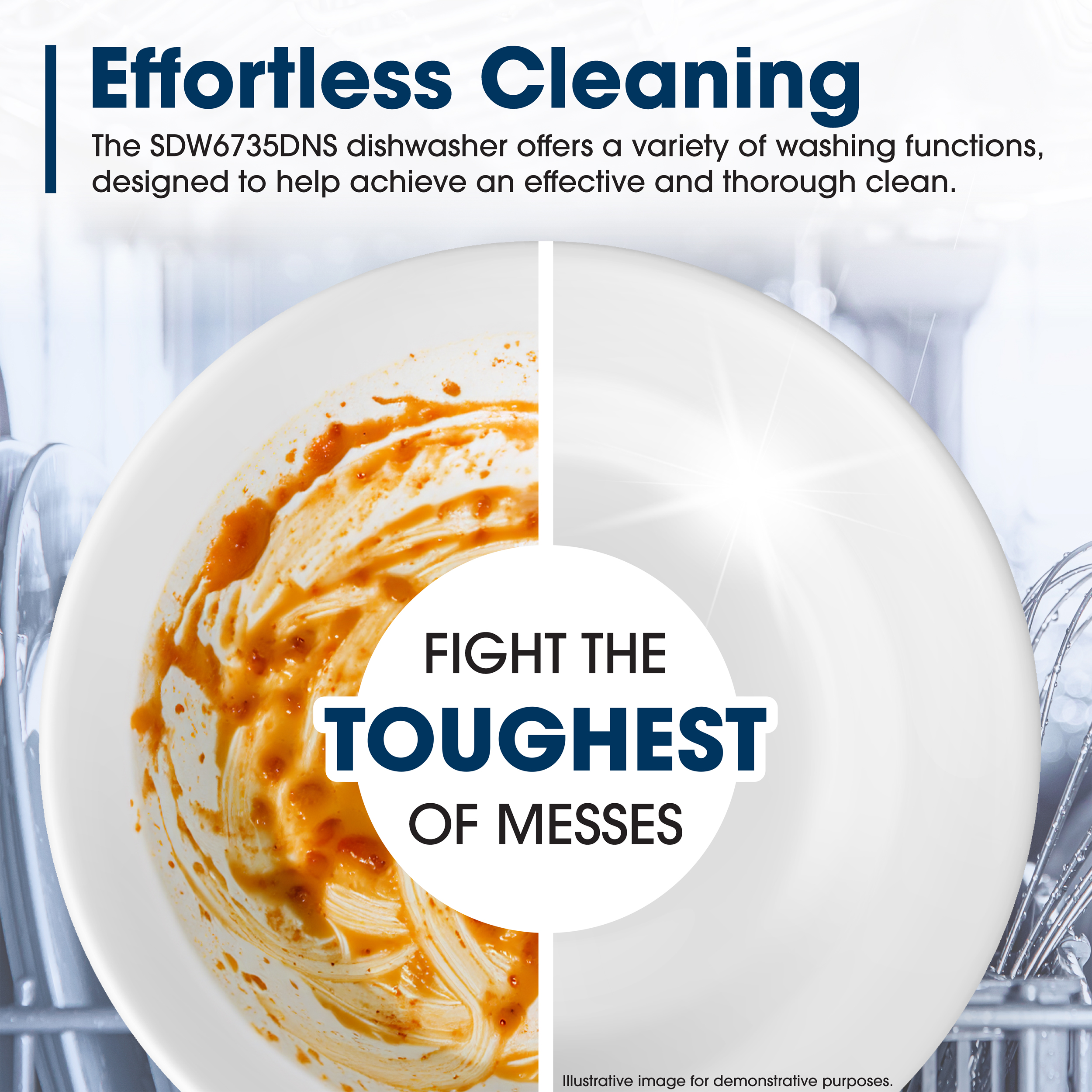 Sharp 24 in. Stainless Steel Dishwasher (SDW6735DNS) Cleaning Infographic