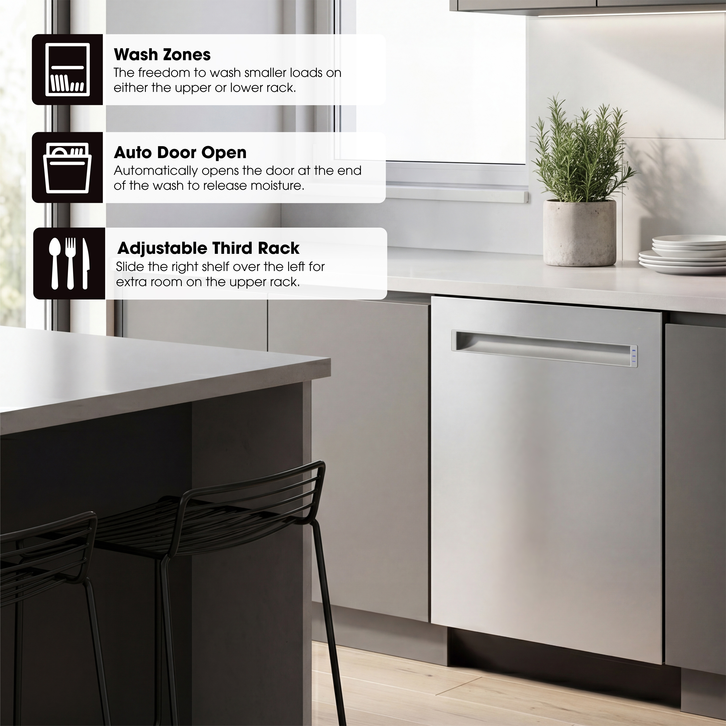 Sharp 24 in. Stainless Steel Dishwasher (SDW6735DNS) General Infographic