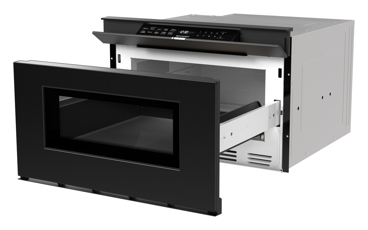 24 in. Smart Microwave Drawer Oven (SMD2479MB) 3 Quarter Left Opened