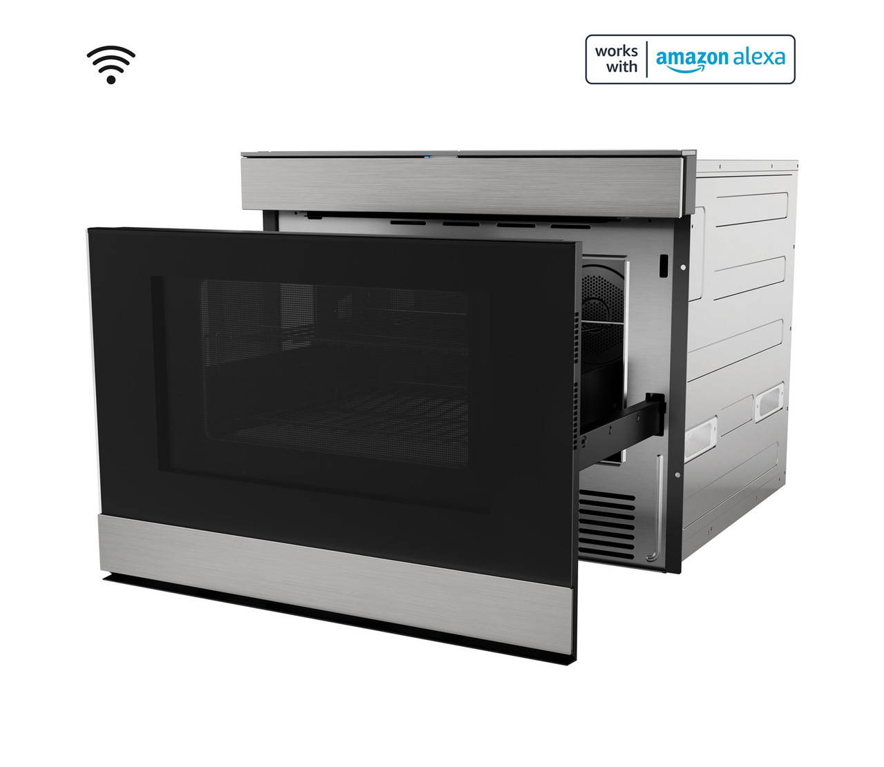 24" Built-In Smart Convection Microwave Drawer Oven (SMD2499FS) Left Open