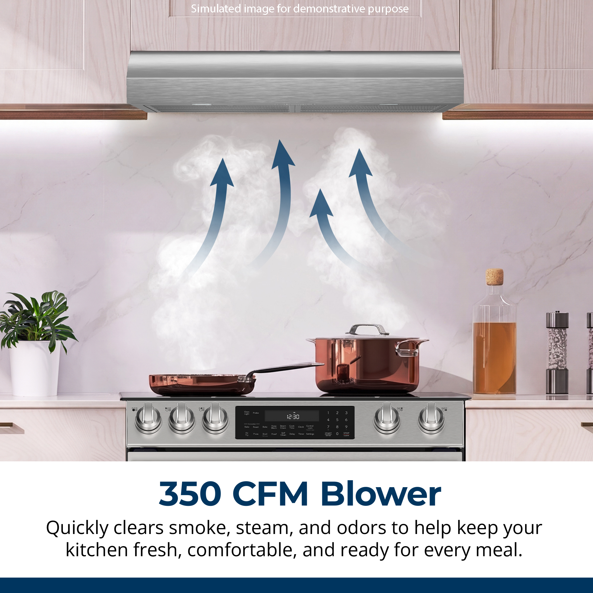 30 in. Convertible Under Cabinet Range Hood in Stainless Steel with included Grease Filters