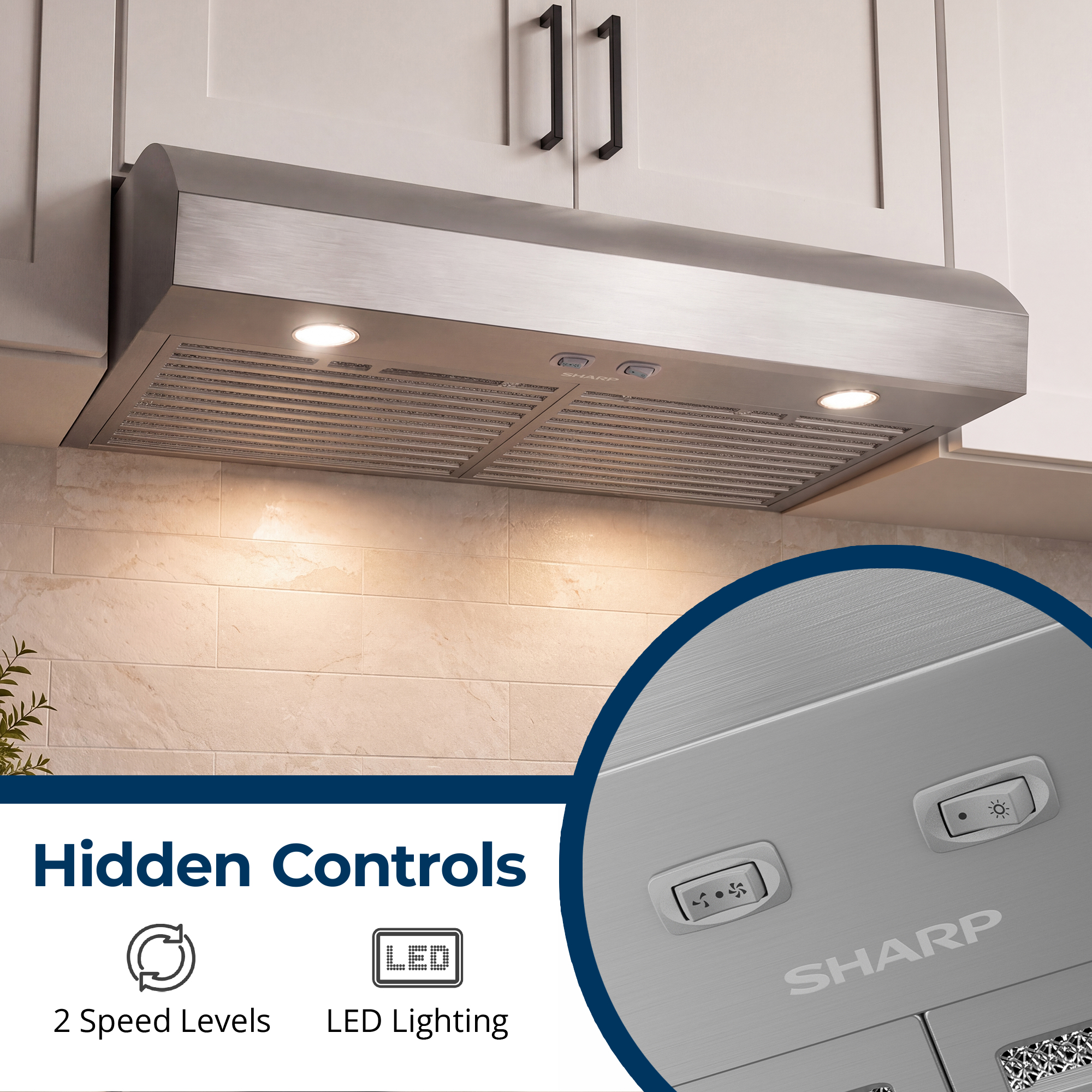 30 in. Convertible Under Cabinet Range Hood in Stainless Steel with included Grease Filters