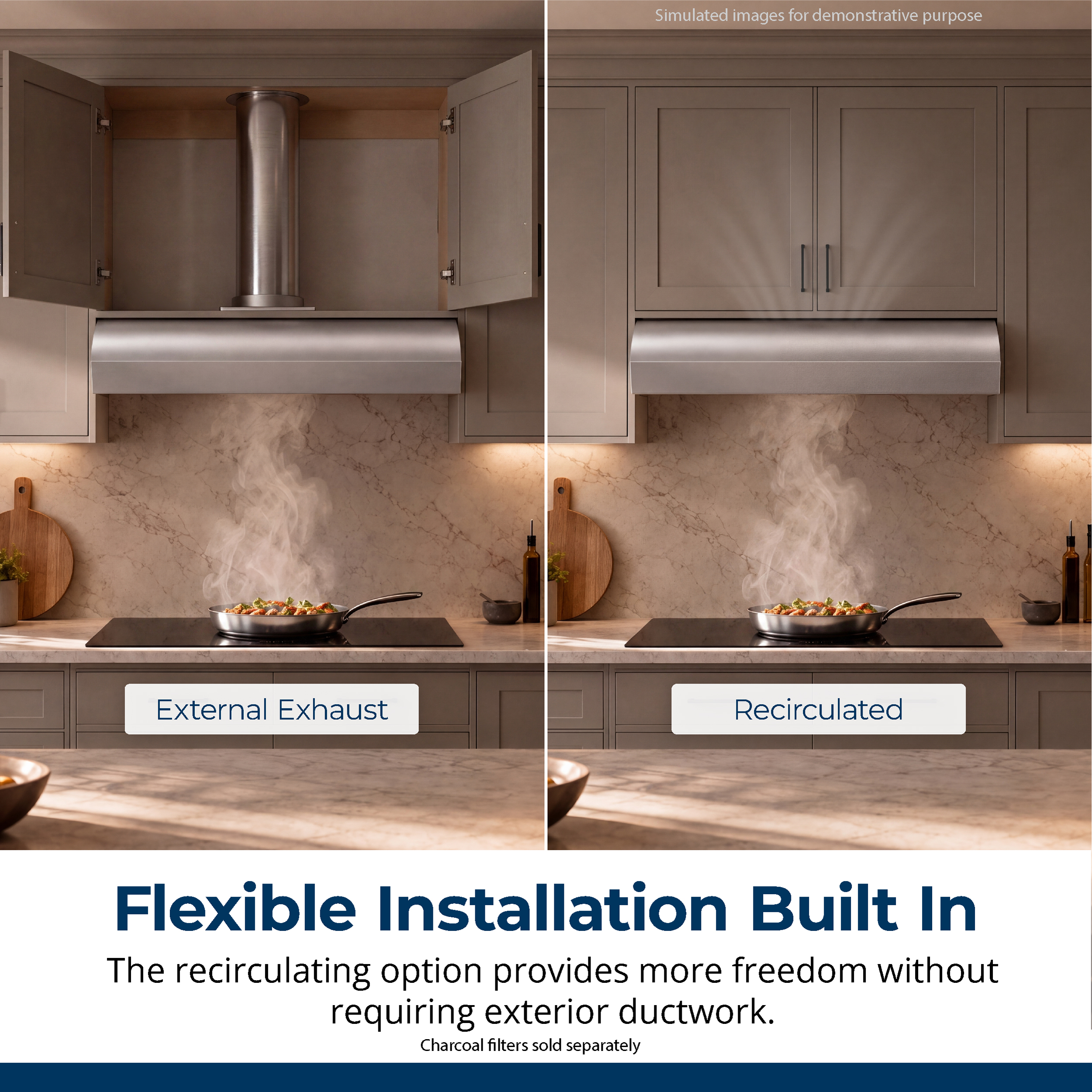 30 in. Convertible Under Cabinet Range Hood in Stainless Steel with included Grease Filters