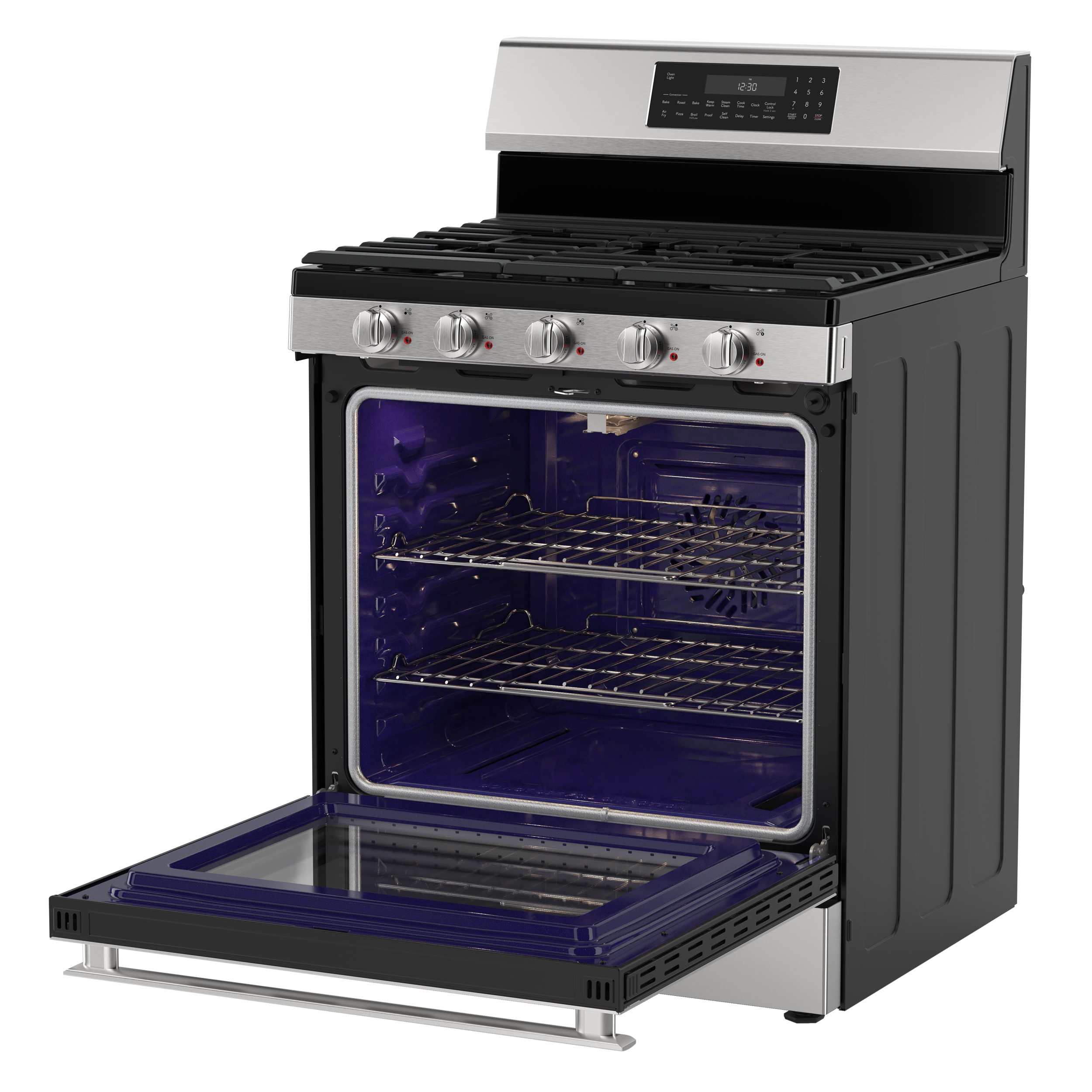 SFG3075MS Freestanding Gas Range 3 Quarter Left Open