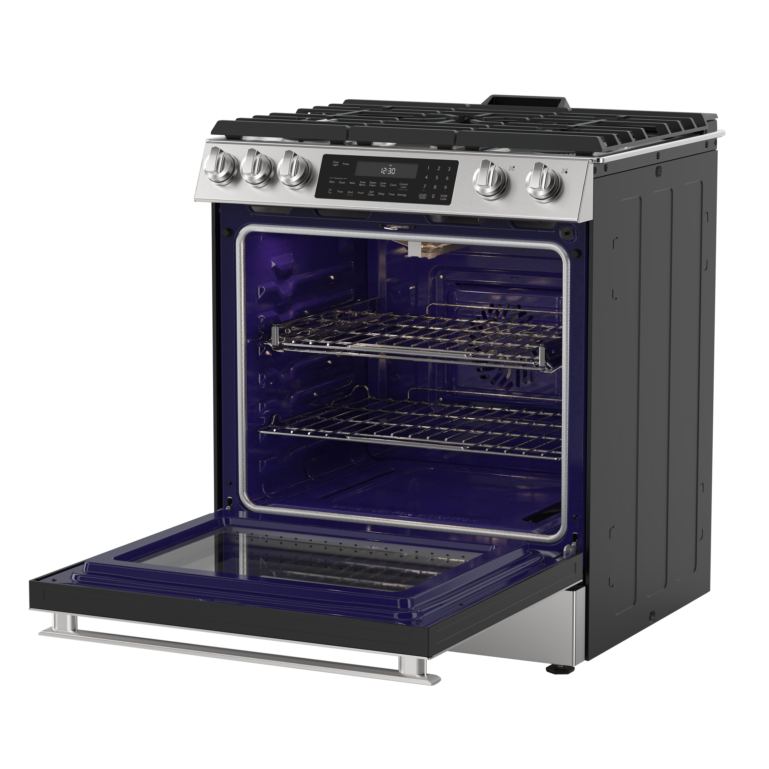 SSG3076SNS 6.1 cu. ft. Slide-in Gas Range 3 Quarter Left Open
