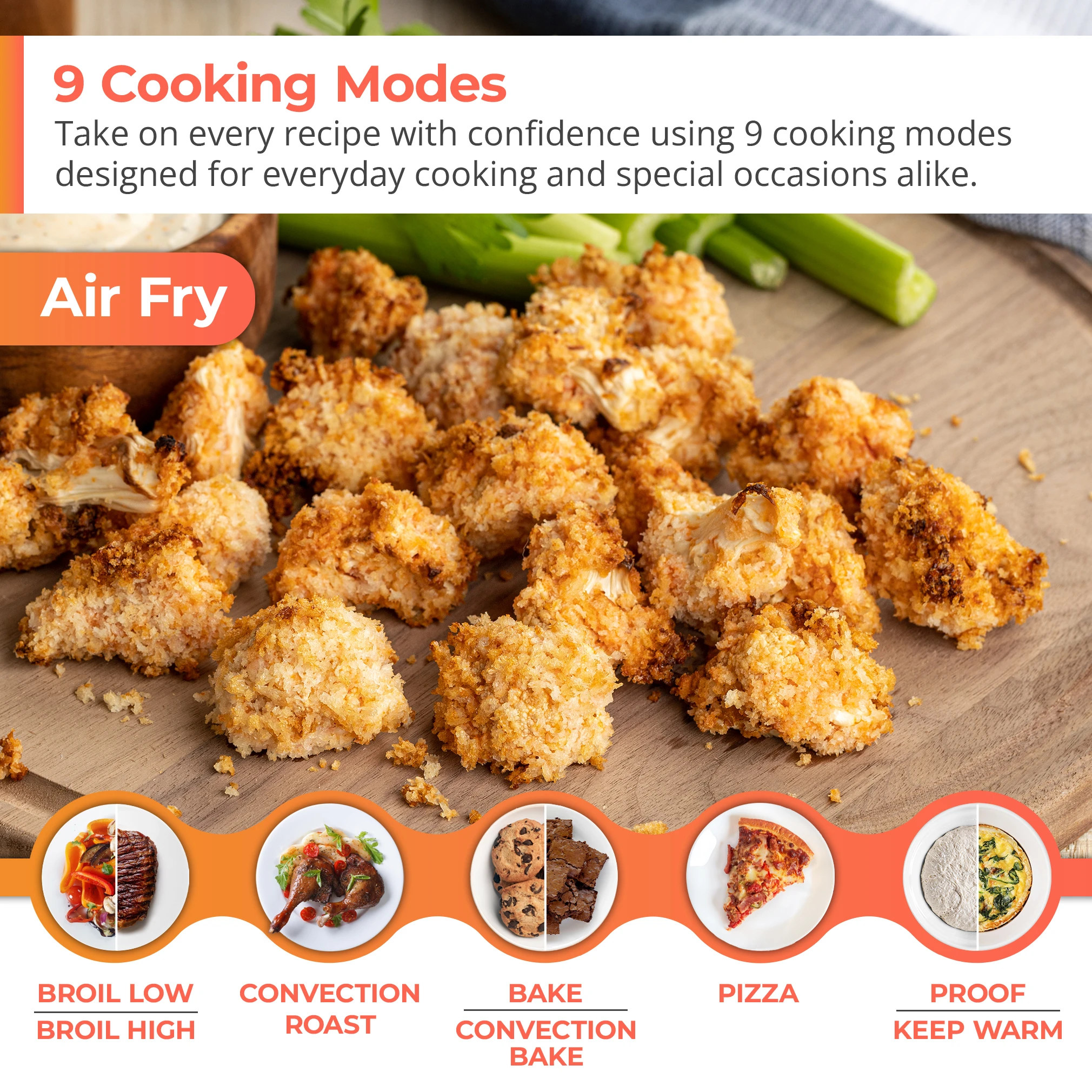 SSG3076SNS 6.1 cu. ft. Slide-in Gas Range Cooking Modes Infographic