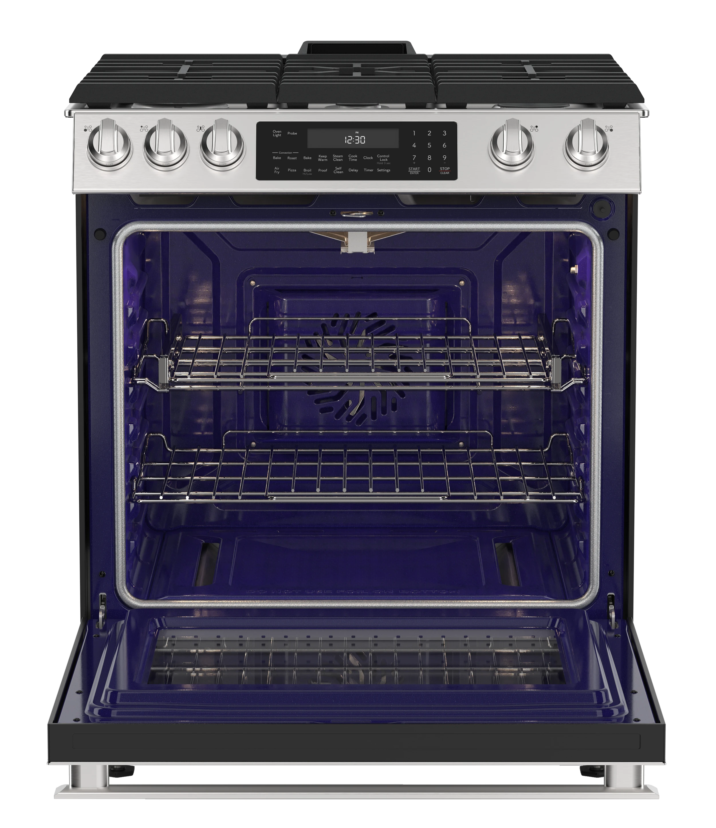 SSG3076SNS 6.1 cu. ft. Slide-in Gas Range Head On Open