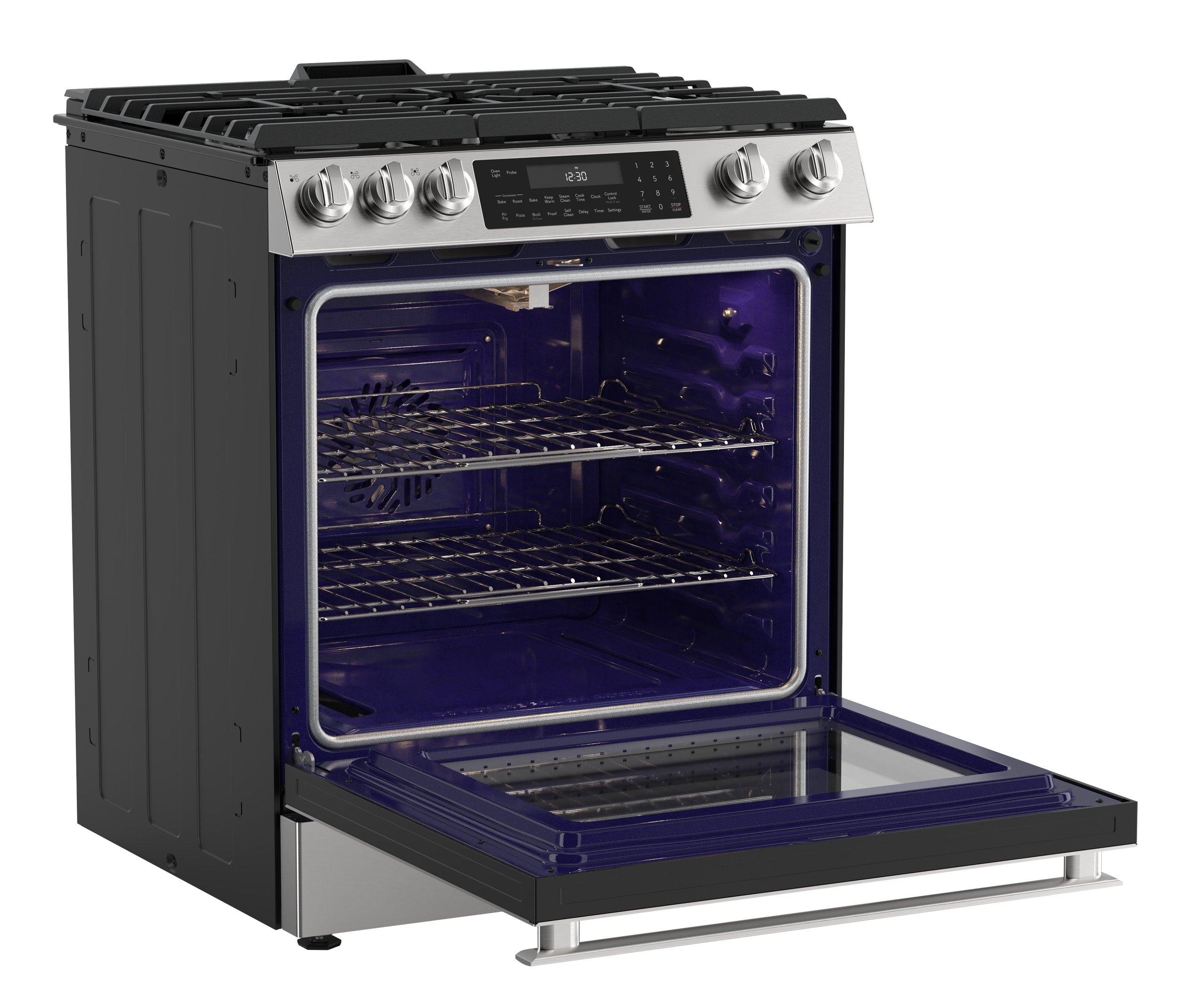 SSG3062DNS Slide-In Gas Range 3 Quarter Right Open