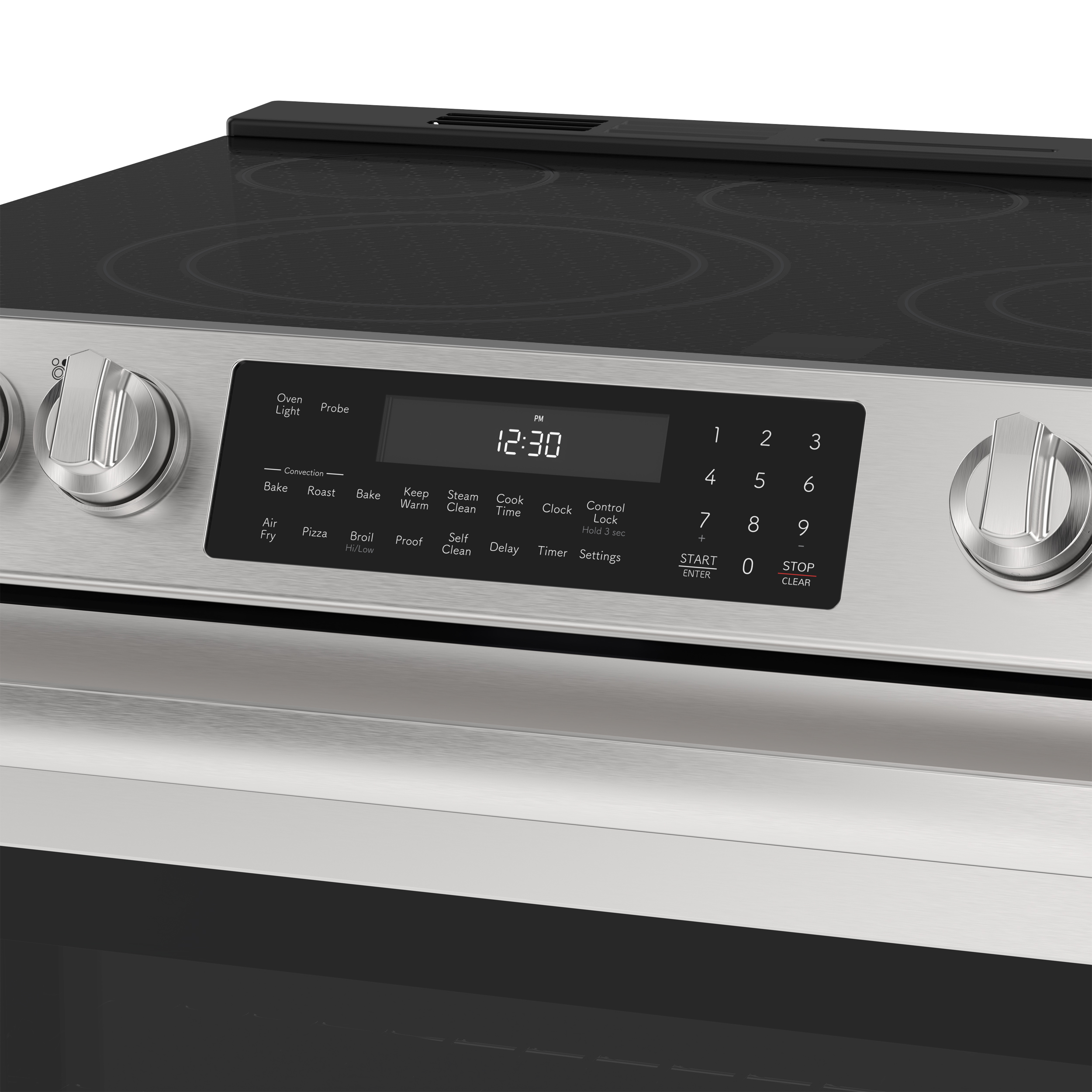 SSR3074SNS Slide-In Electric Range Control Panel