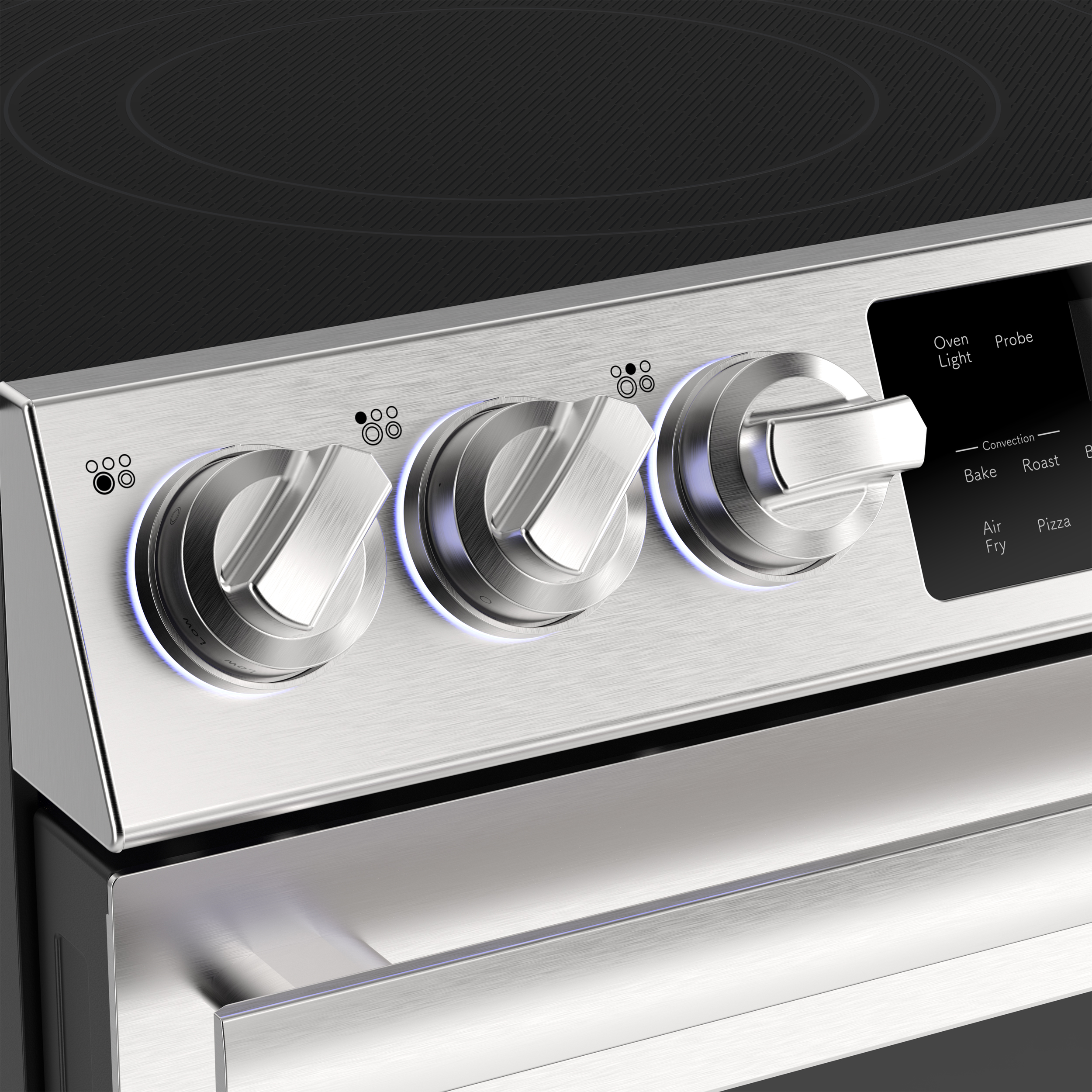 SSR3074SNS Slide-In Electric Range Knobs