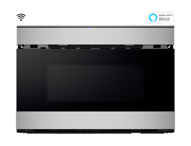 24 in. 1.2 cu. ft. 950W Sharp Stainless Steel Smart Easy Wave Open Microwave Drawer Oven (SMD2489ES)