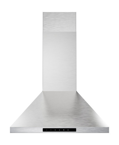 24 inch Kitchen Range Hood 450 CFM Wall Mounted Cook Fan LED 3-Speed LED  Silver