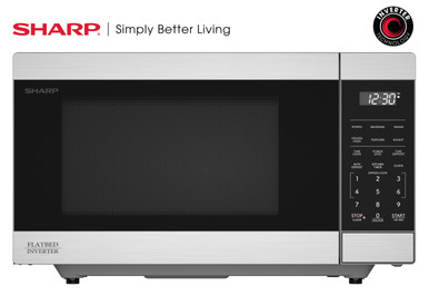 Sharp 1.1 cu. ft. 1100W Flatbed Countertop Microwave Oven with Inverter Technology (SMC1174KS)