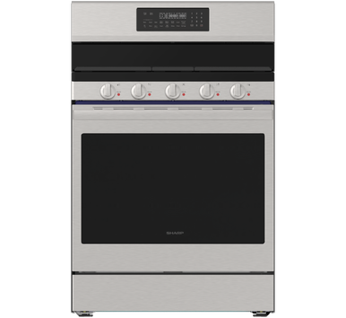 Sharp 30 in. 5 Burner 6.1 cu. ft. Freestanding Gas Range with True European Convection (SFG3075MS)