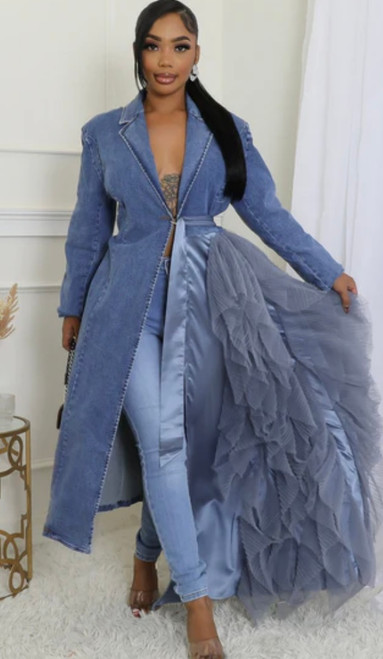 Denim Gala Tulle Blazer Dress 