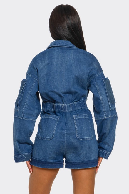 Commander Romper Denim
