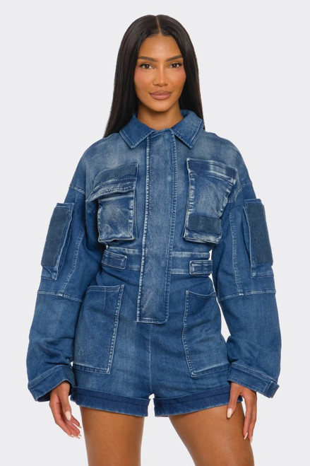 Commander Romper Denim