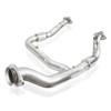 Stainless Works FT15ECODPCAT - 2015-16 F150 2.7L Downpipe 3in High-Flow Cats Y-Pipe Factory Connection