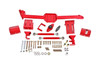 BMR 05-14 S197 Mustang Body Mount Watts Link Rod End/Poly w/ Adj. Axle Clamps - Red Color
