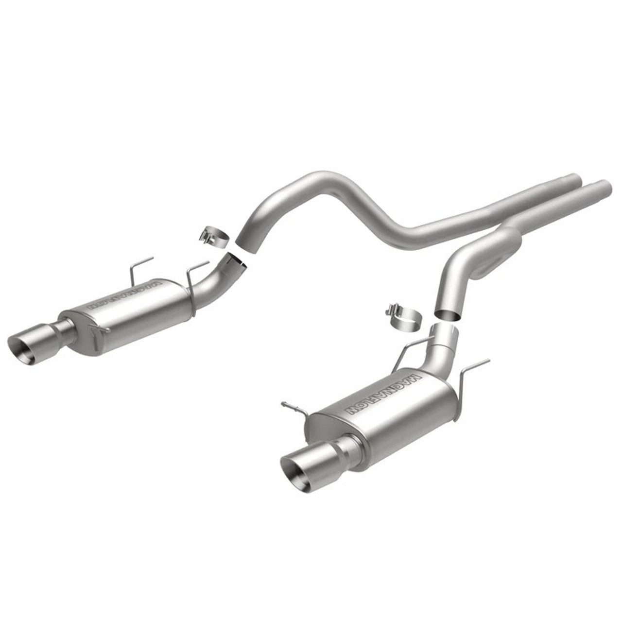 MagnaFlow 13 Ford Mustang Dual Split Rear Exit Stainless Cat Back Performance Exhaust (Street) (PN: 15149)