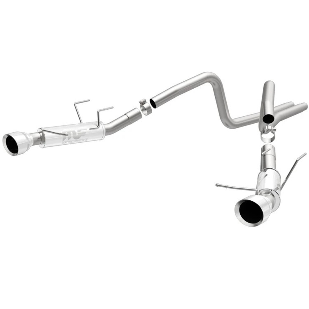 Magnaflow 2014 Ford Mustang V6 3.7L Comp Series Dual Split Rear Polished Stainless C/B Perf Exhaust (PN: 15245)
