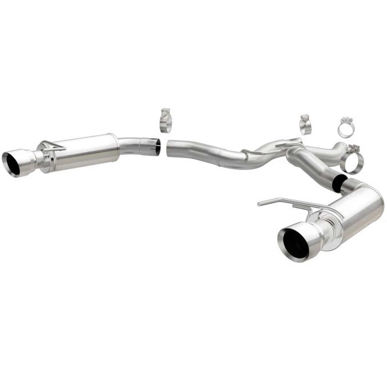 MagnaFlow Axle Back, SS, 3in, Competition, Dual Split Polished 4.5in Tip 2015 Ford Mustang GT V8 5.0 (PN: 19103)