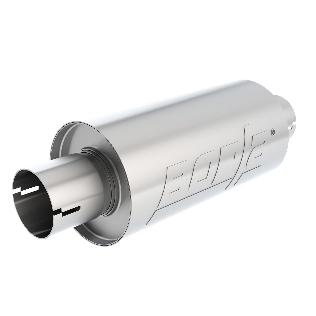 Borla Universal Pro-XS Round S-Type 2.5in Inlet/Outlet Center/Center Notched Muffler (PN: 400497)