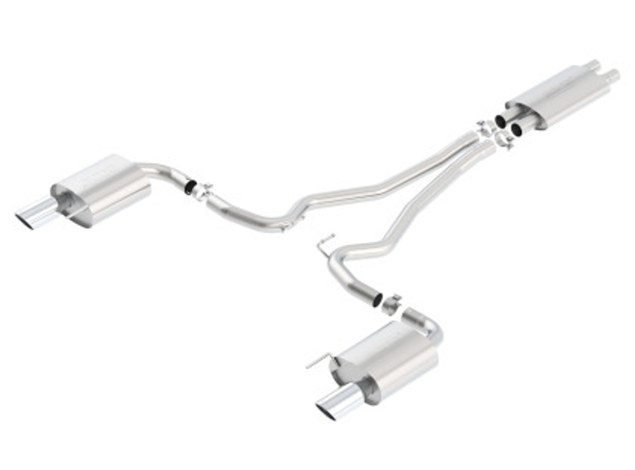 Borla Touring Cat-Back 15 Ford Mustang GT 5.0L V8 MT/AT 2.5in pipe 4in tip (PN: 140589)