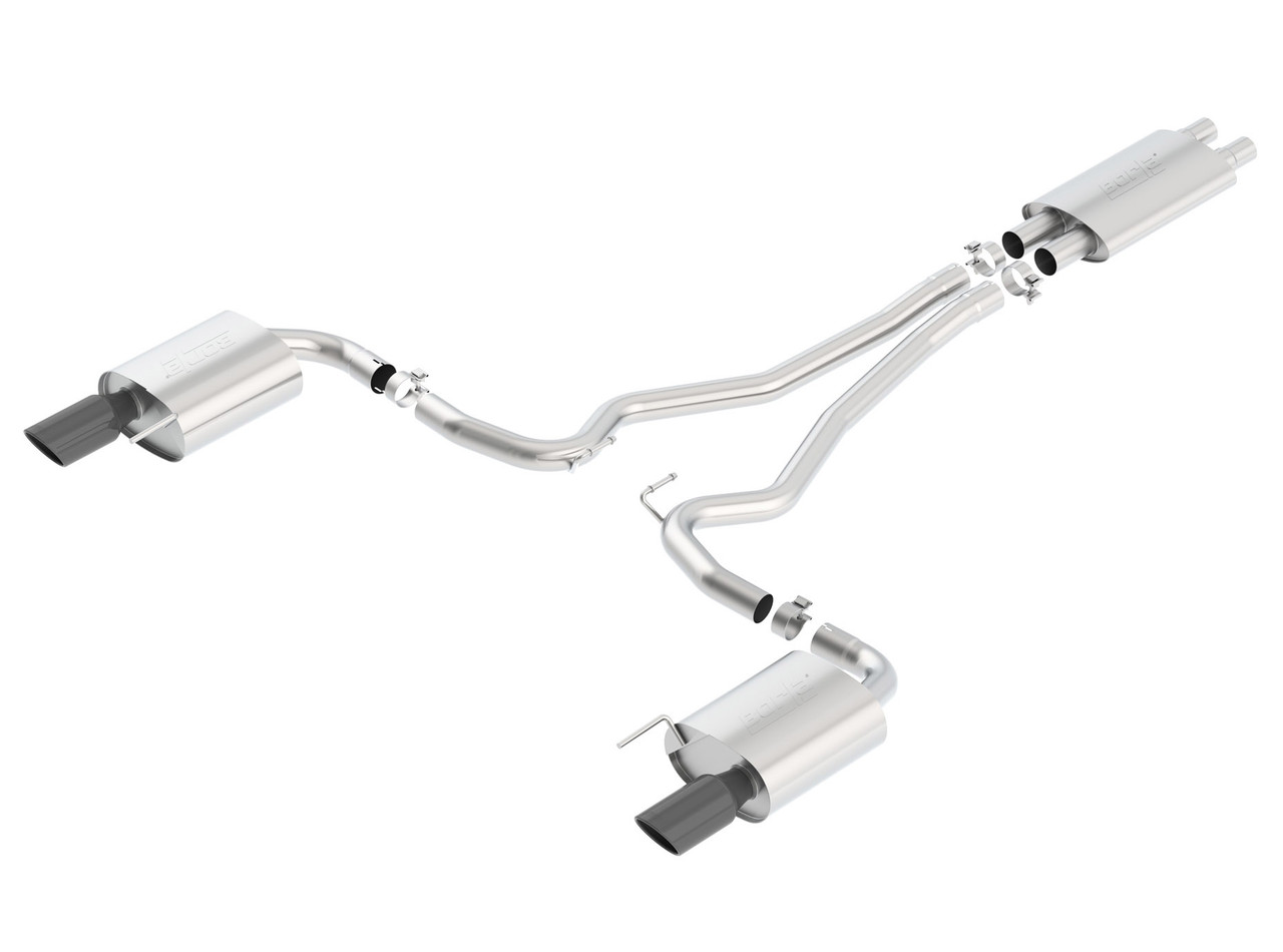 Borla Touring Cat-Back 15 Ford Mustang GT 5.0L V8 MT/AT 2.5in pipe Black 4in tip (PN: 140589BC)