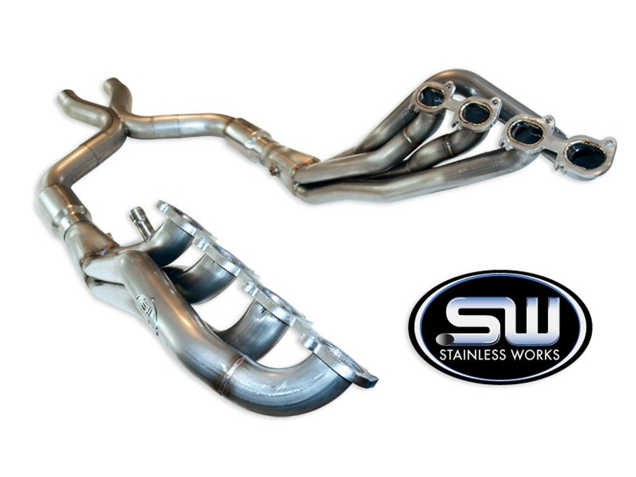 Stainless Works GT5HCAT - 2007-10 Shelby GT500 Headers 1-7/8in Primaries High-Flow Cats 3in X-Pipe