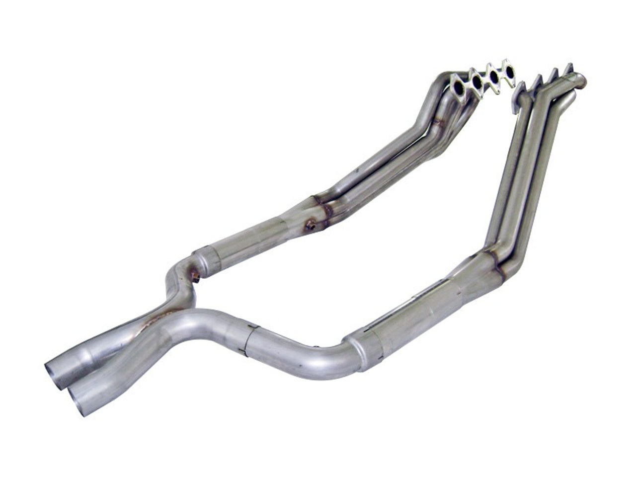 Stainless Works M05H175X - 2005-10 Mustang GT 1-3/4in Headers 3in High-Flow Cats X-Pipe Factory Connection