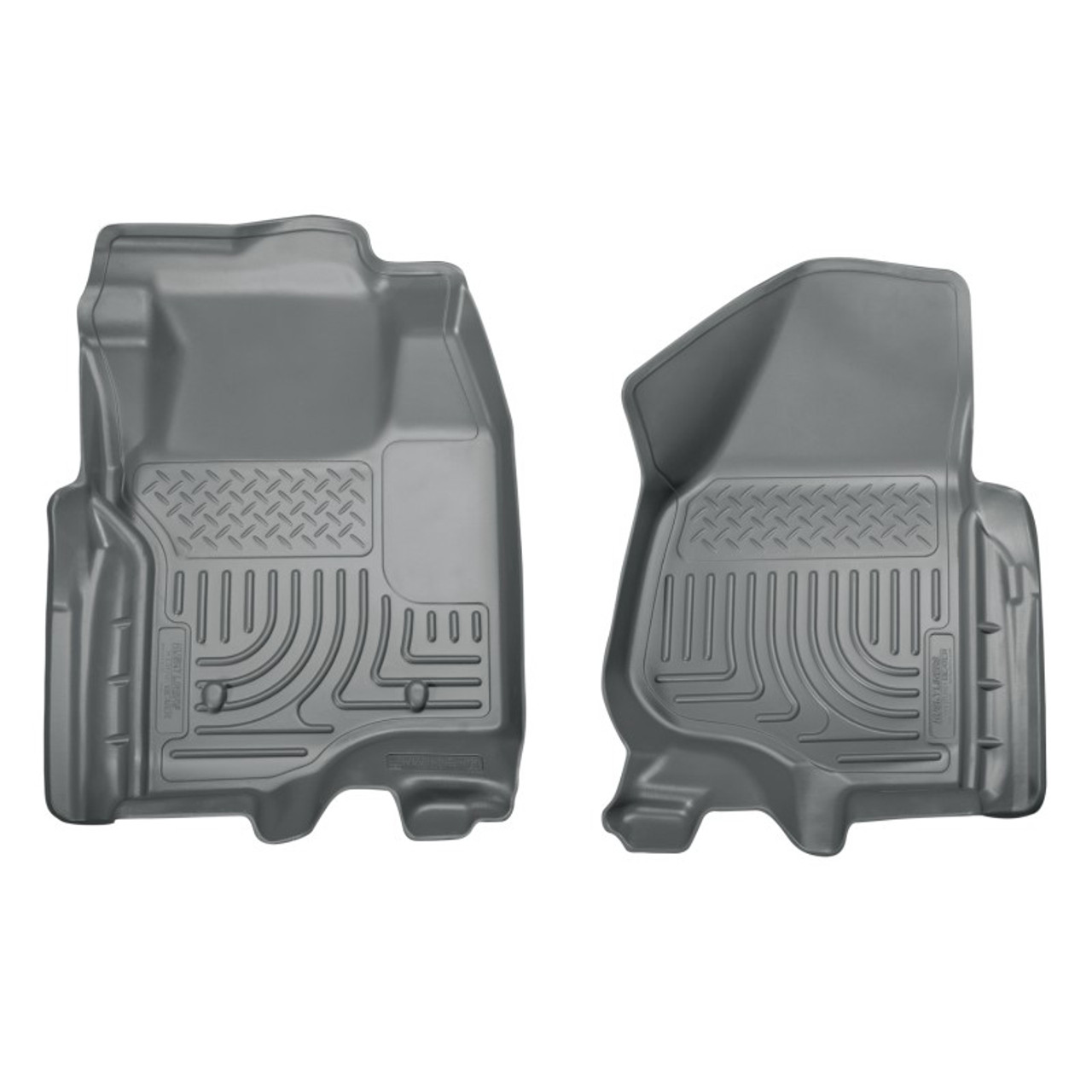 Husky Liners 12-15 Ford Super Duty Crew & Extended Cab WeatherBeater Front Row Grey Floor Liners (PN: 18702)