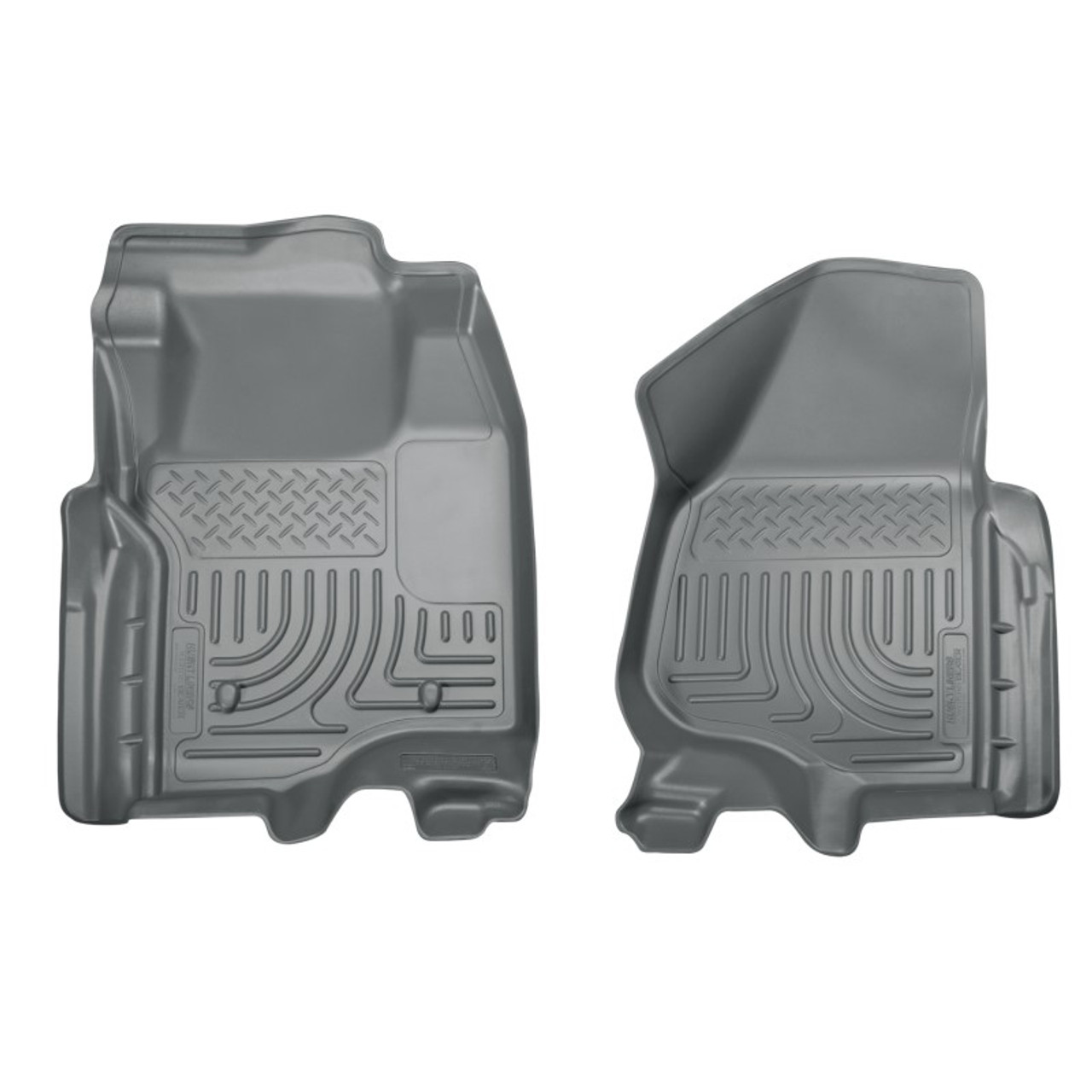 Husky Liners 11-12 Ford Super Duty Crew & Extended Cab WeatherBeater Front Row Grey Floor Liners (PN: 18732)