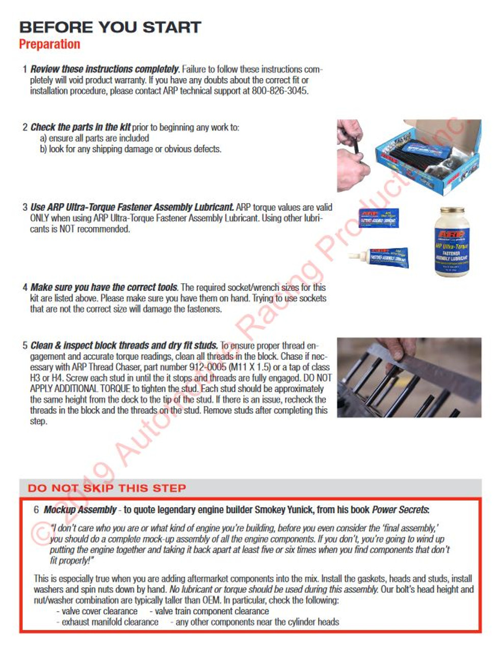 ARP 256-4301 Installation Instructions 2