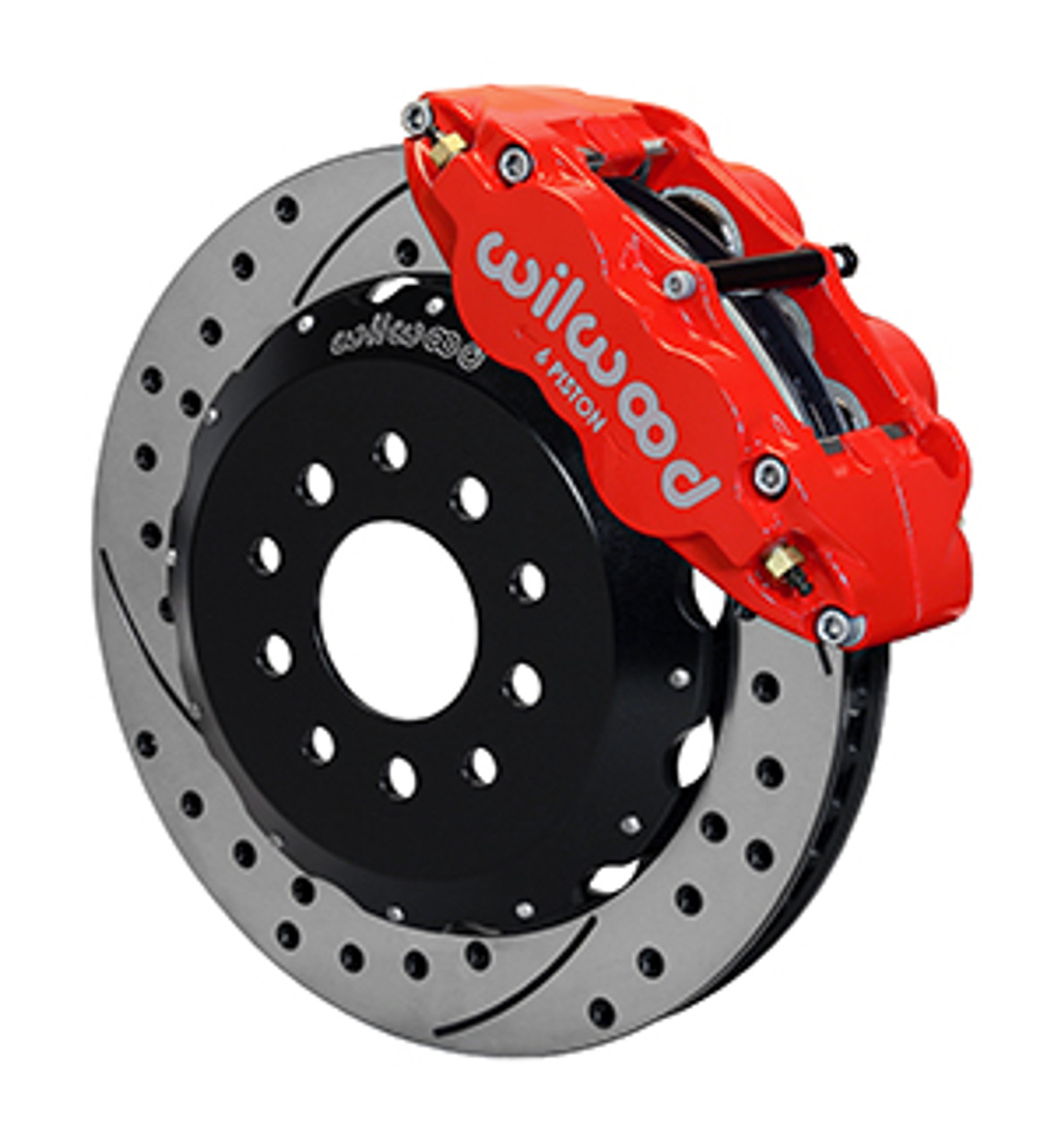 Wilwood 13" Forged Narrow Superlite 6R Big Brake Front Brake Kit - Drilled, Red (2005-2014 Mustang)