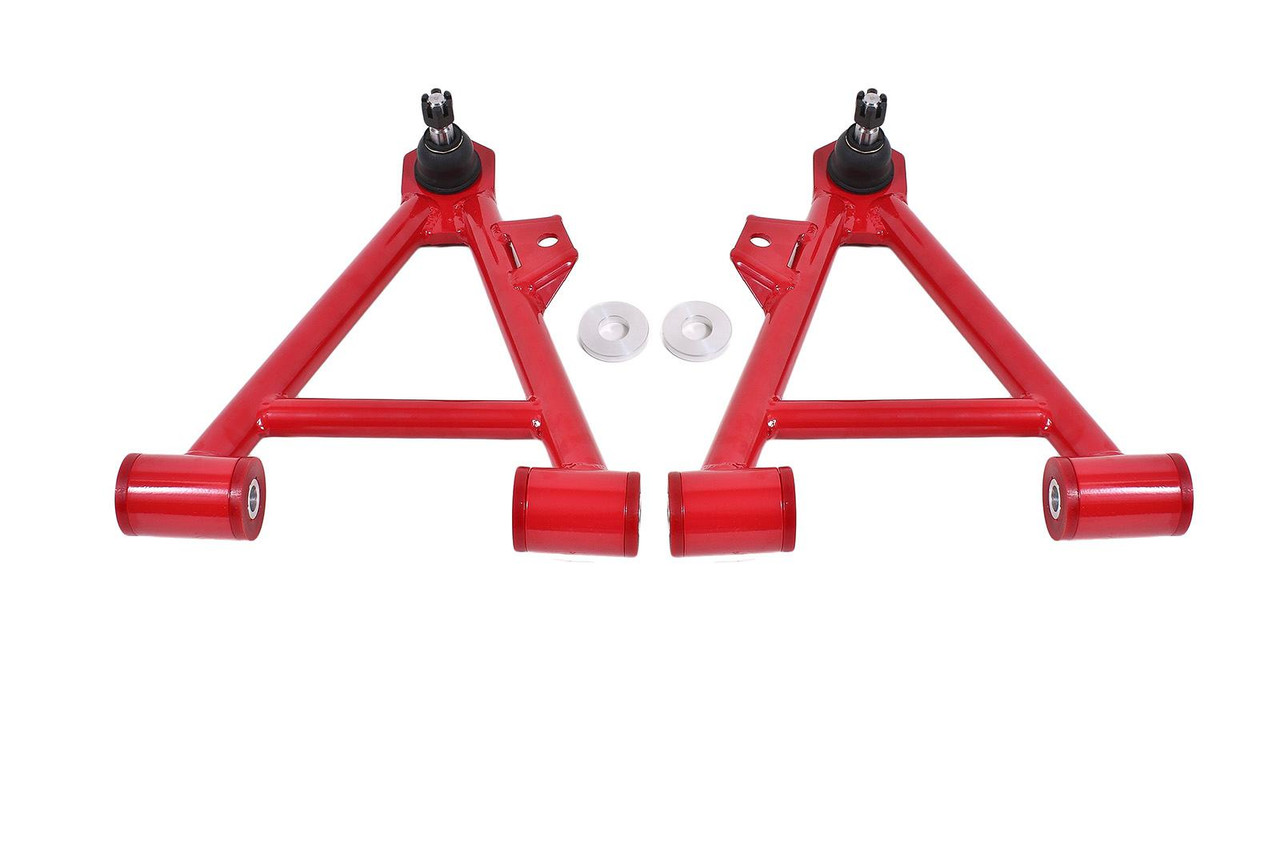 BMR 94-04 Mustang Lower Non-Adj. A-Arms (Coilover Only) w/ STD. Ball Joint (Poly) - Red